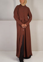 Modest Shirt Dress - Rustic Brown