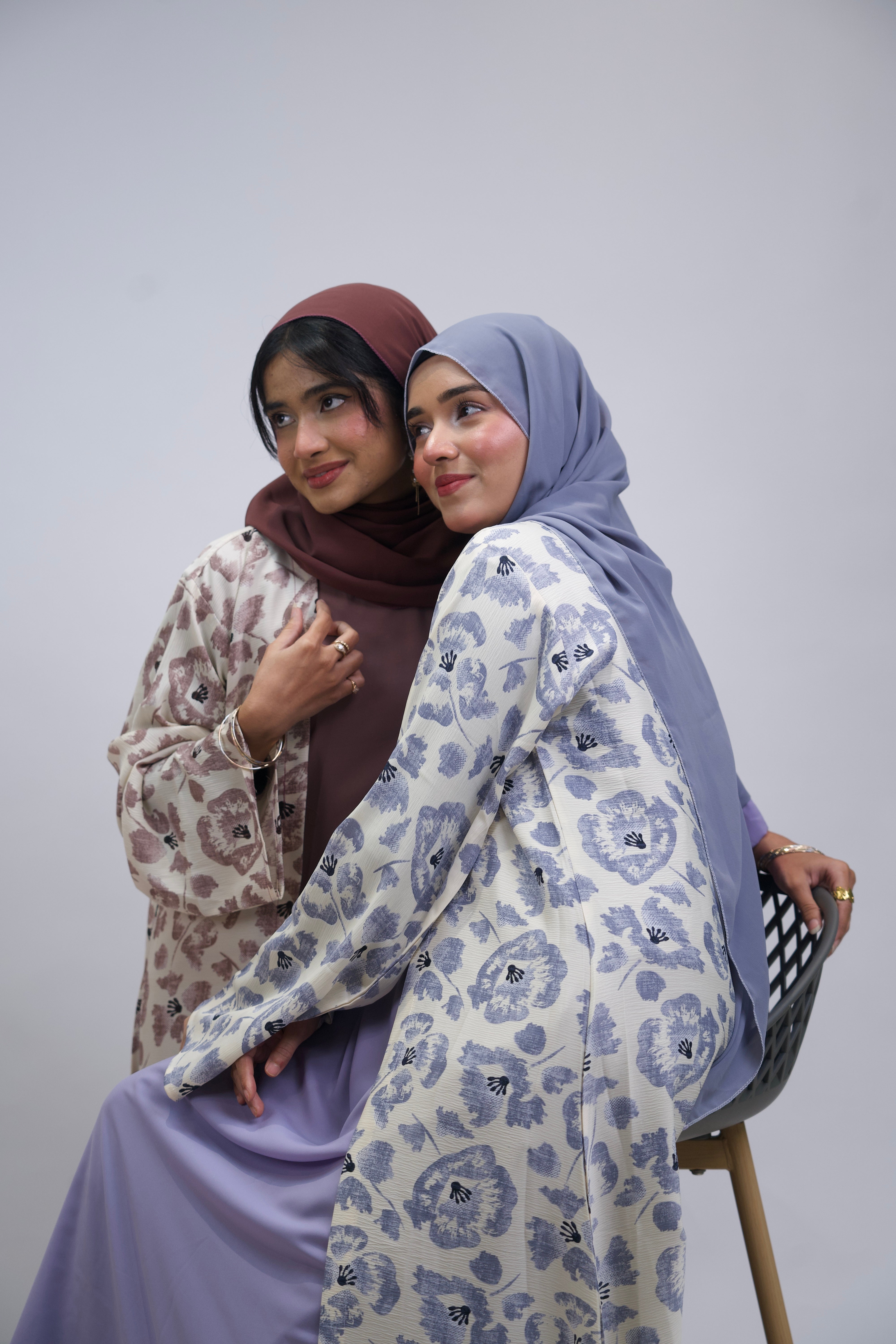 FLORAL PRINTED ABAYAH - LILAC