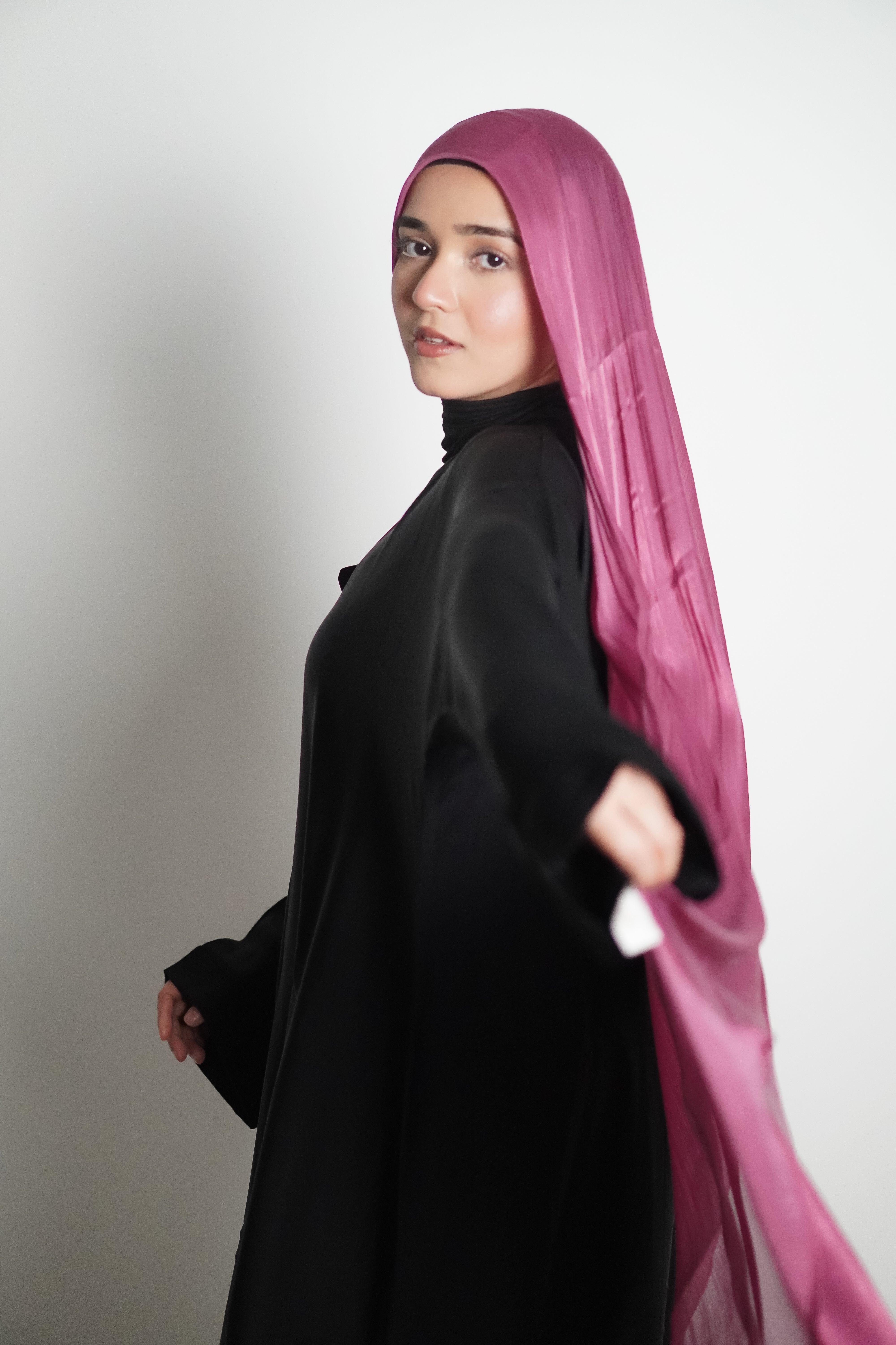 Premium Organza Hijab - Rose Pink