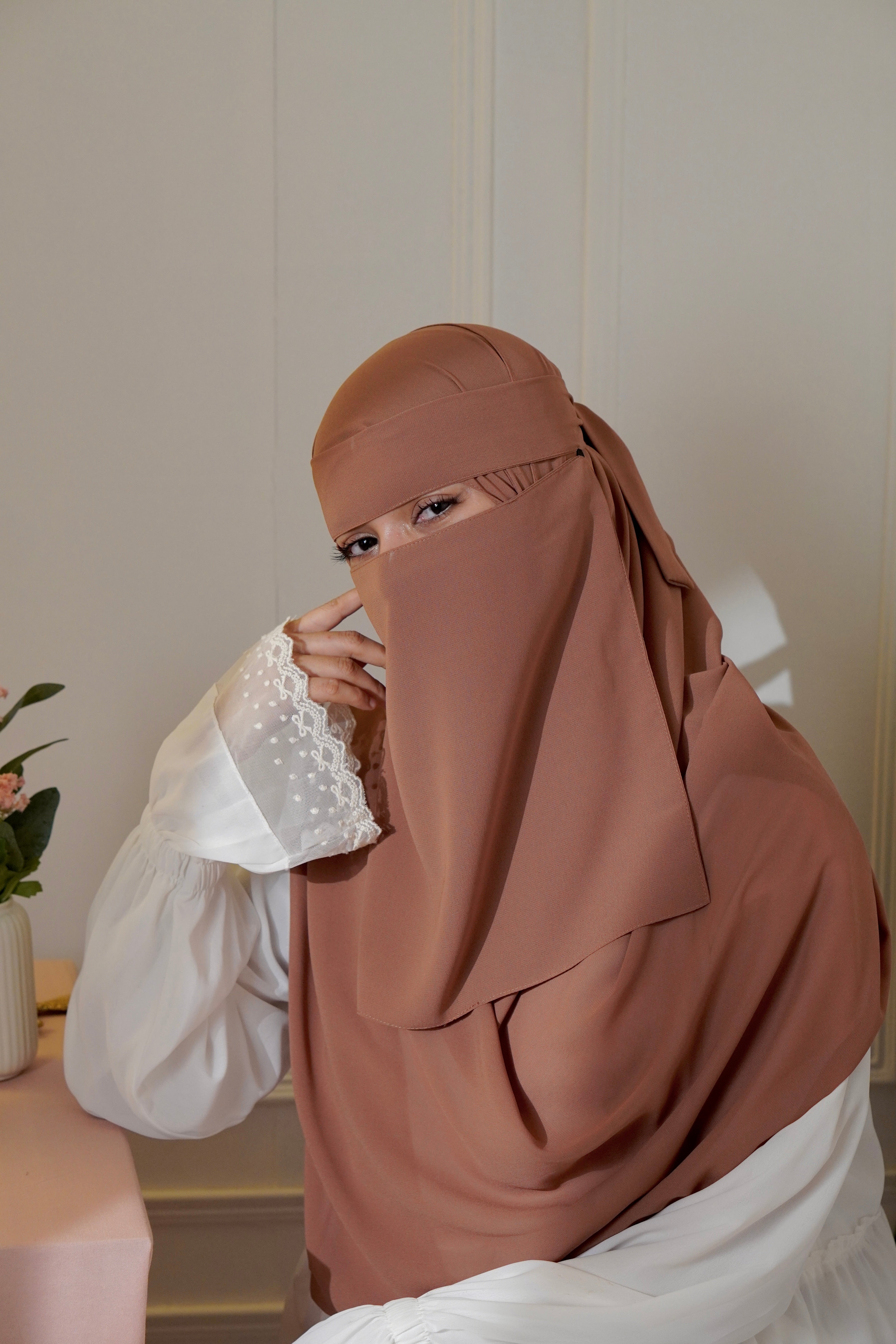 Matching Niqab Set - Brown