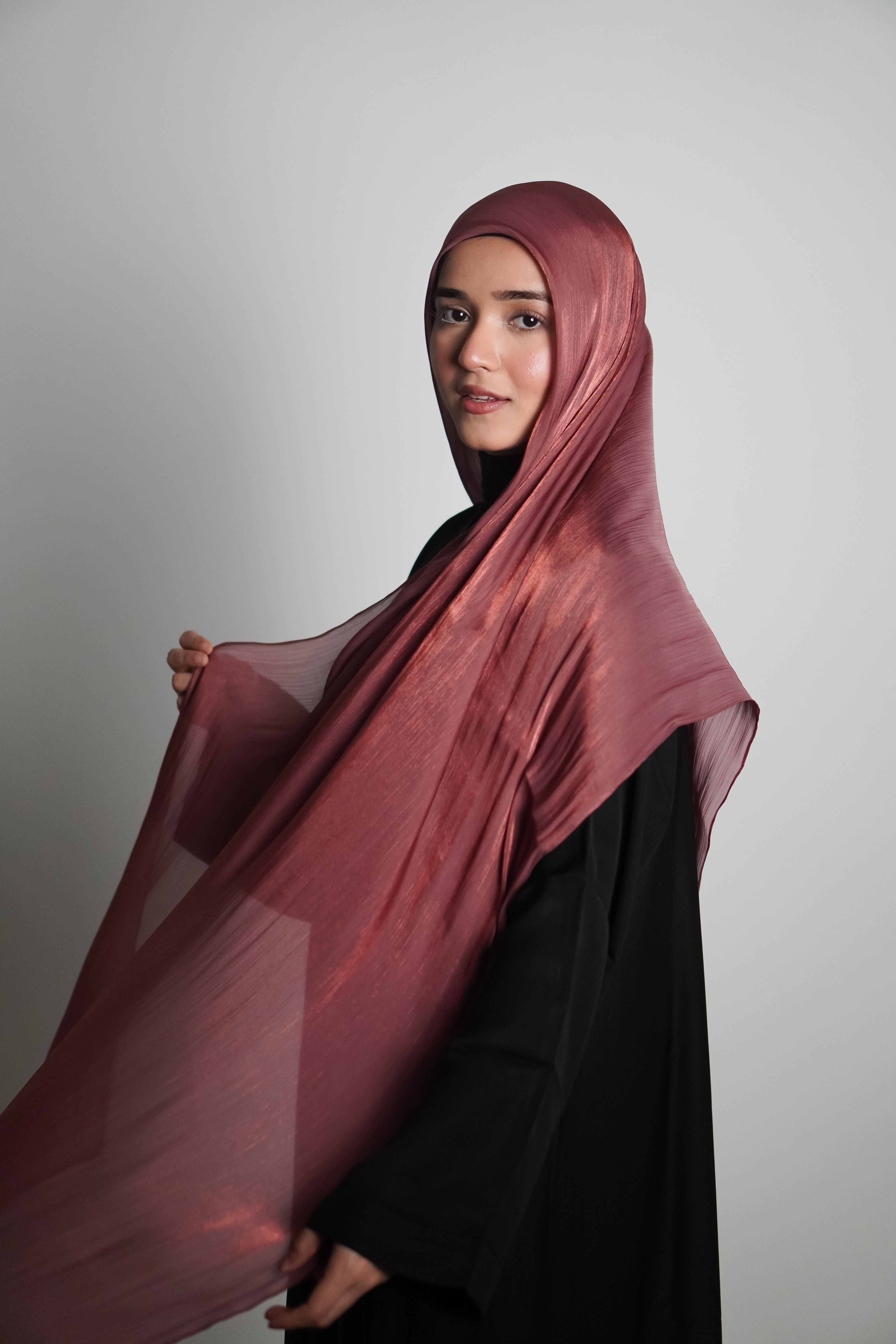 Premium Organza Hijab - Turkish Rose