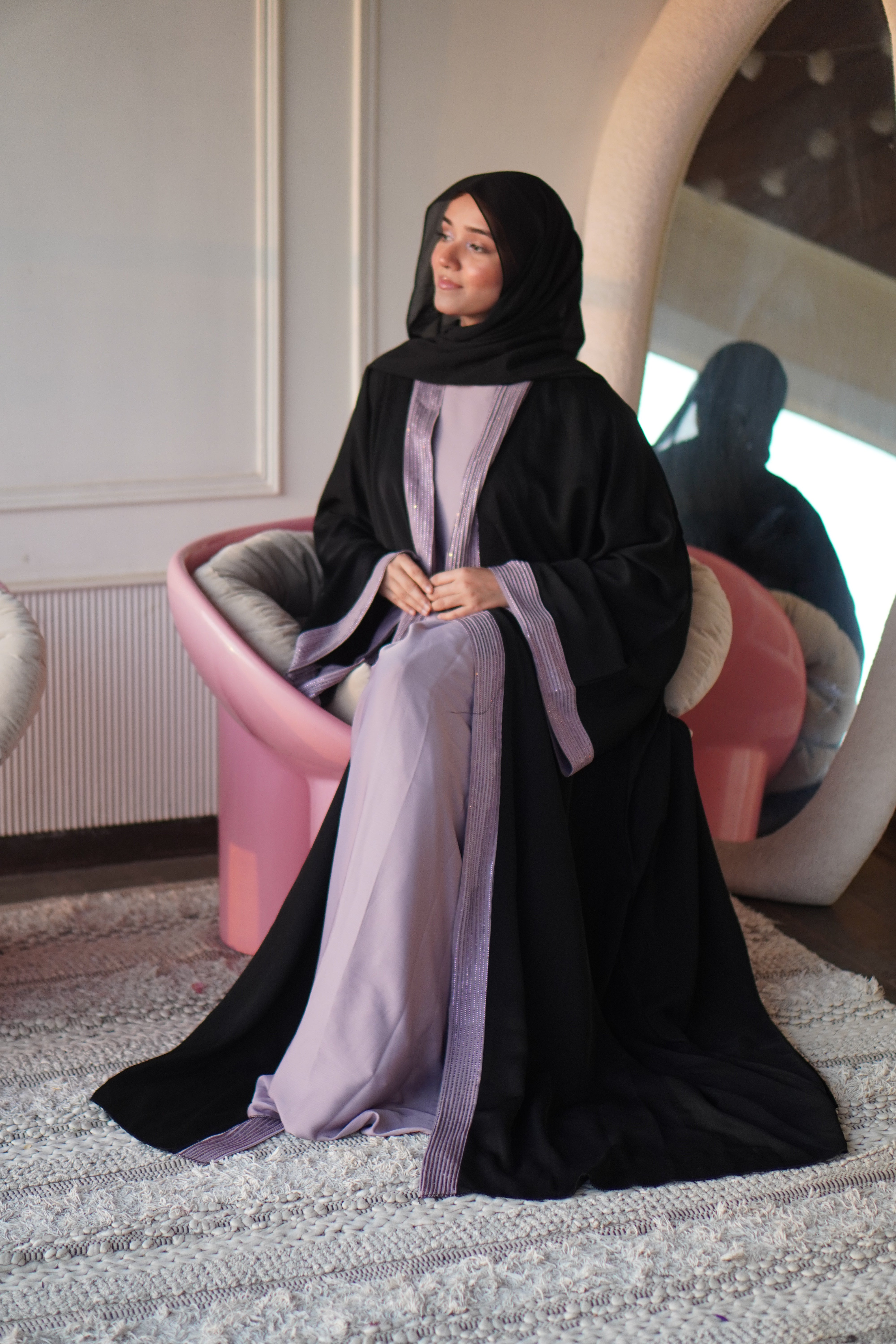 Rayah Pink Stone Abayah