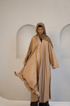 PLEATED ABAYAH - CRÈME GOLD