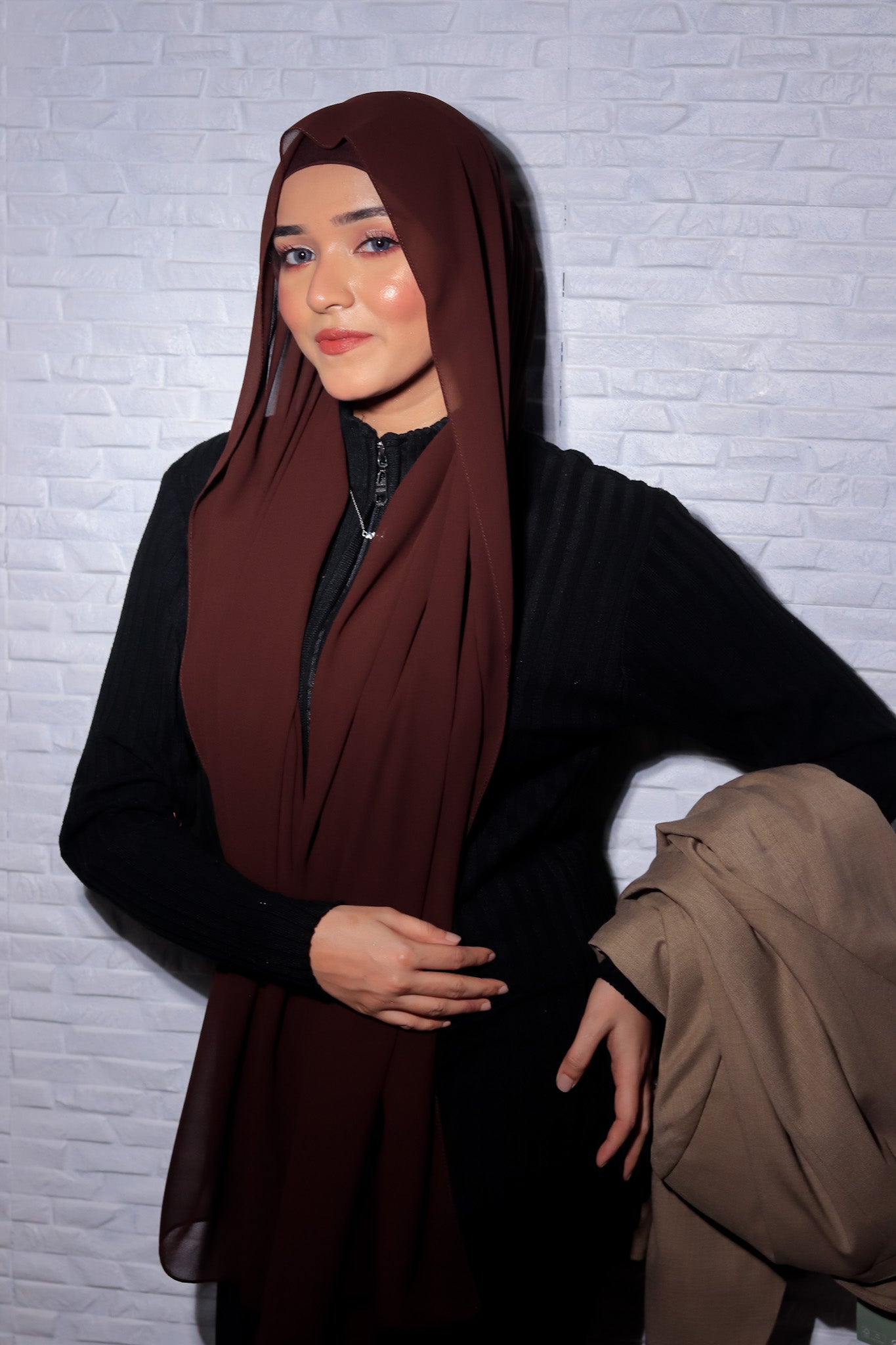 Matching Hijab Set - Chocolate Brown