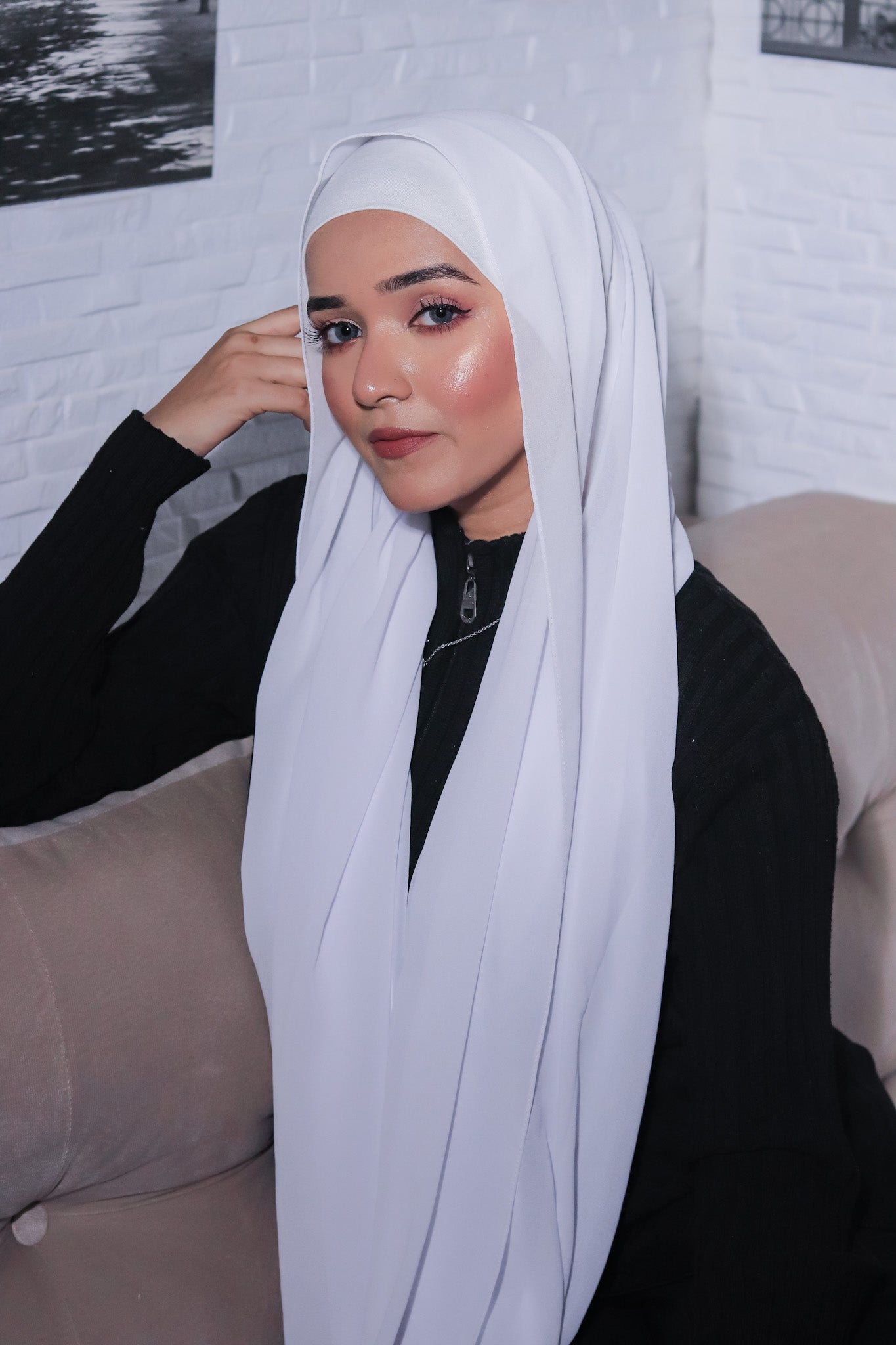 Matching Hijab Set - White