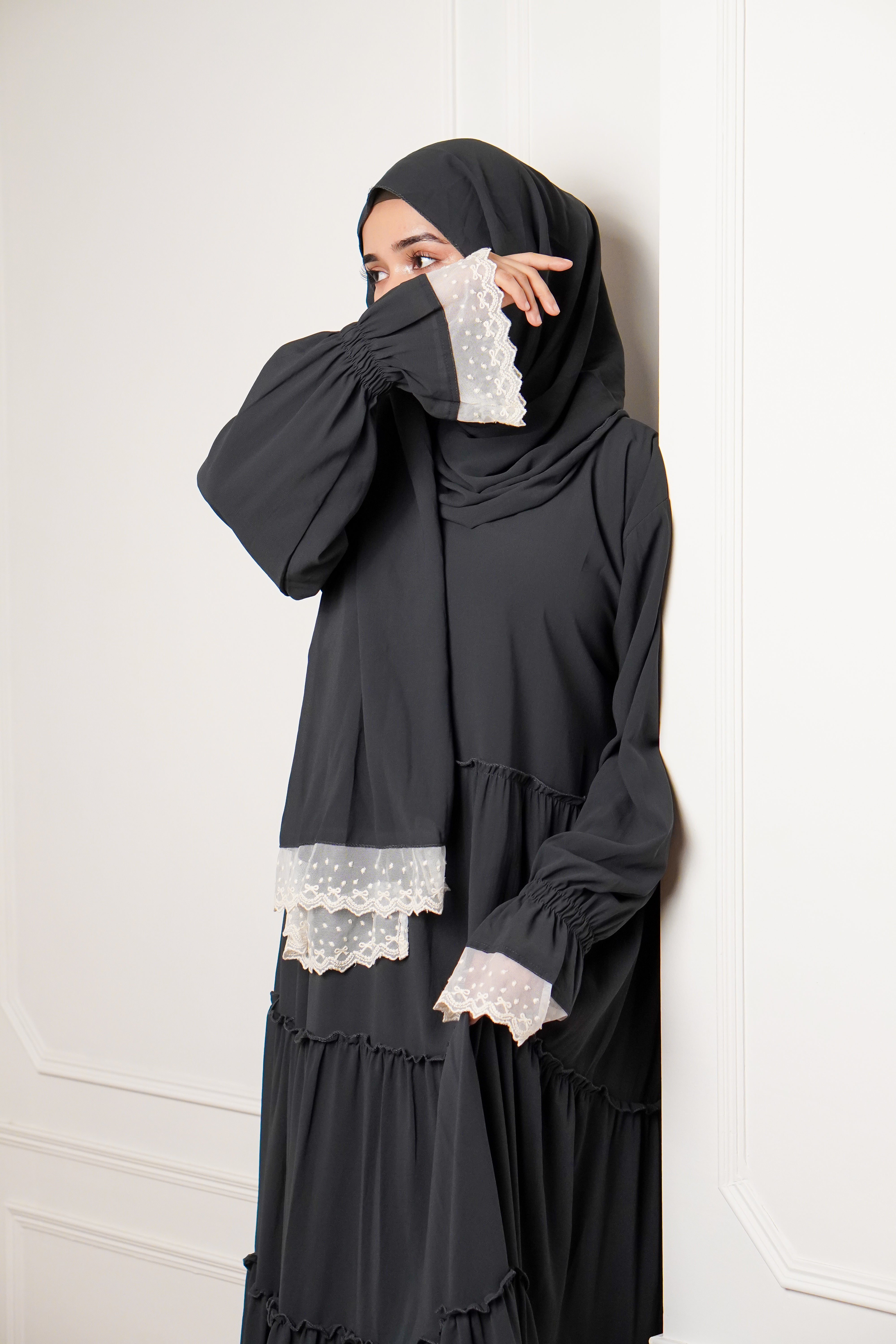 Feriha 2.0 Ruffled Dress - CHARCOAL