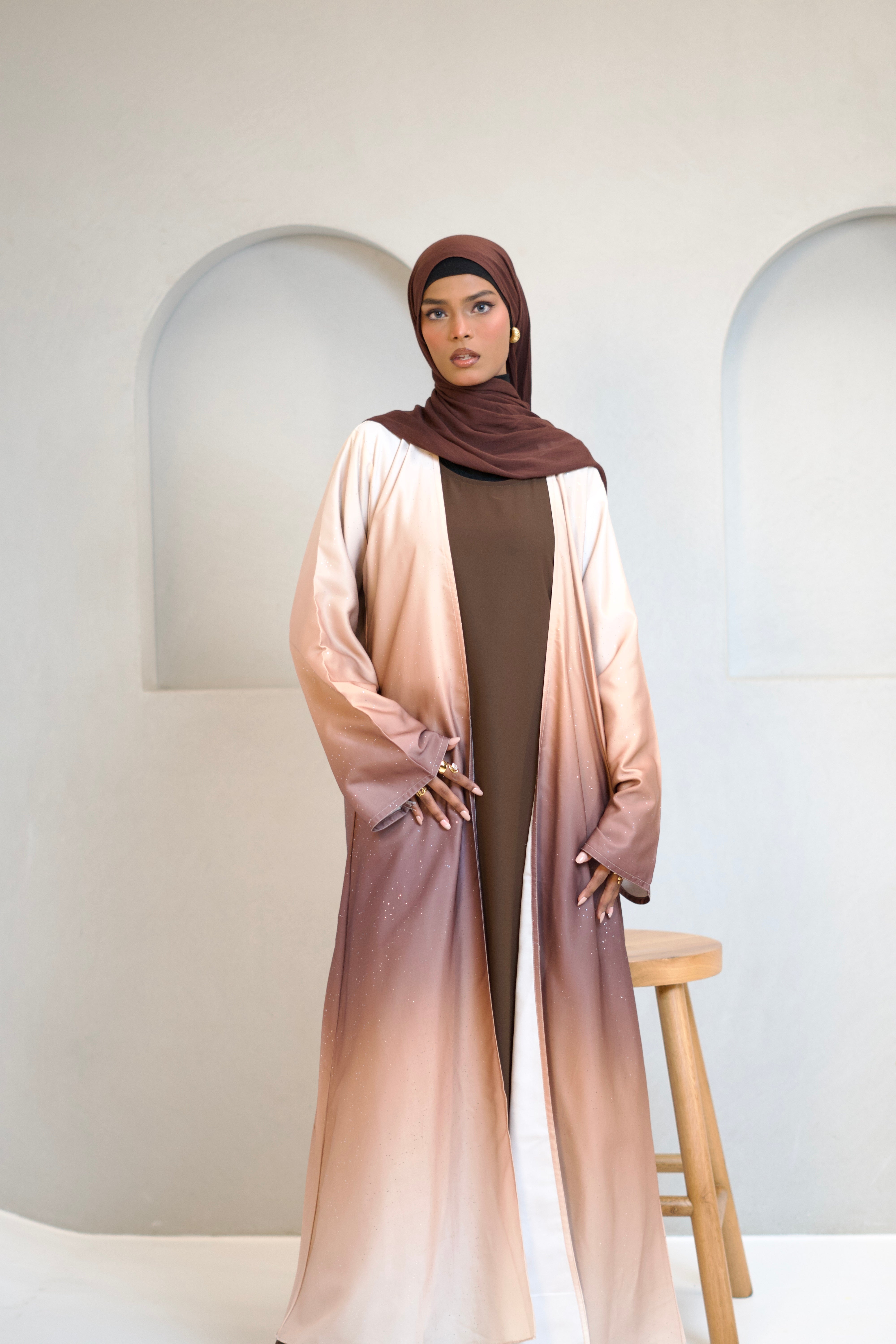 Ombrè Shimmer Abayah - Sunset