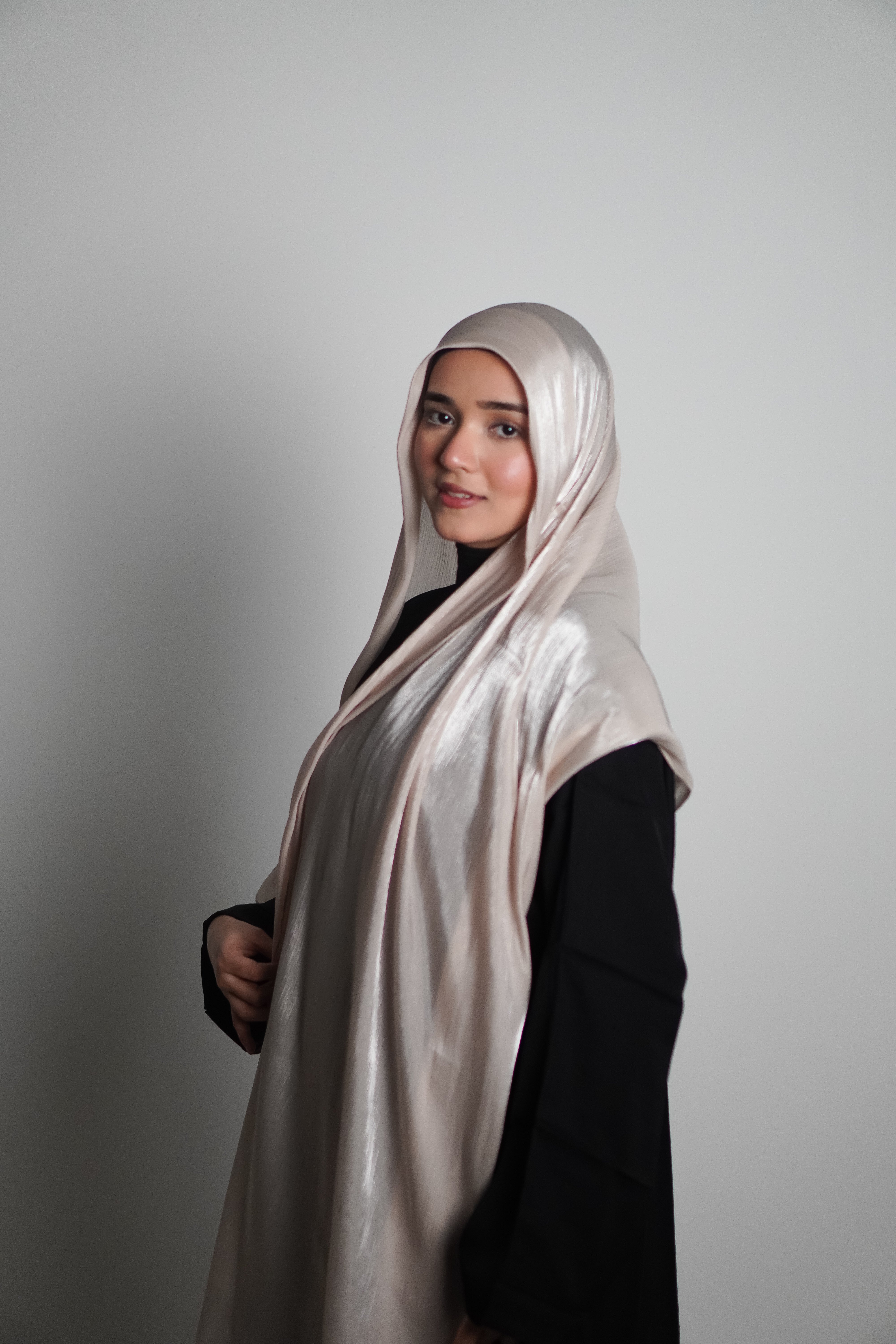 Premium Organza Hijab - Cremè Gold