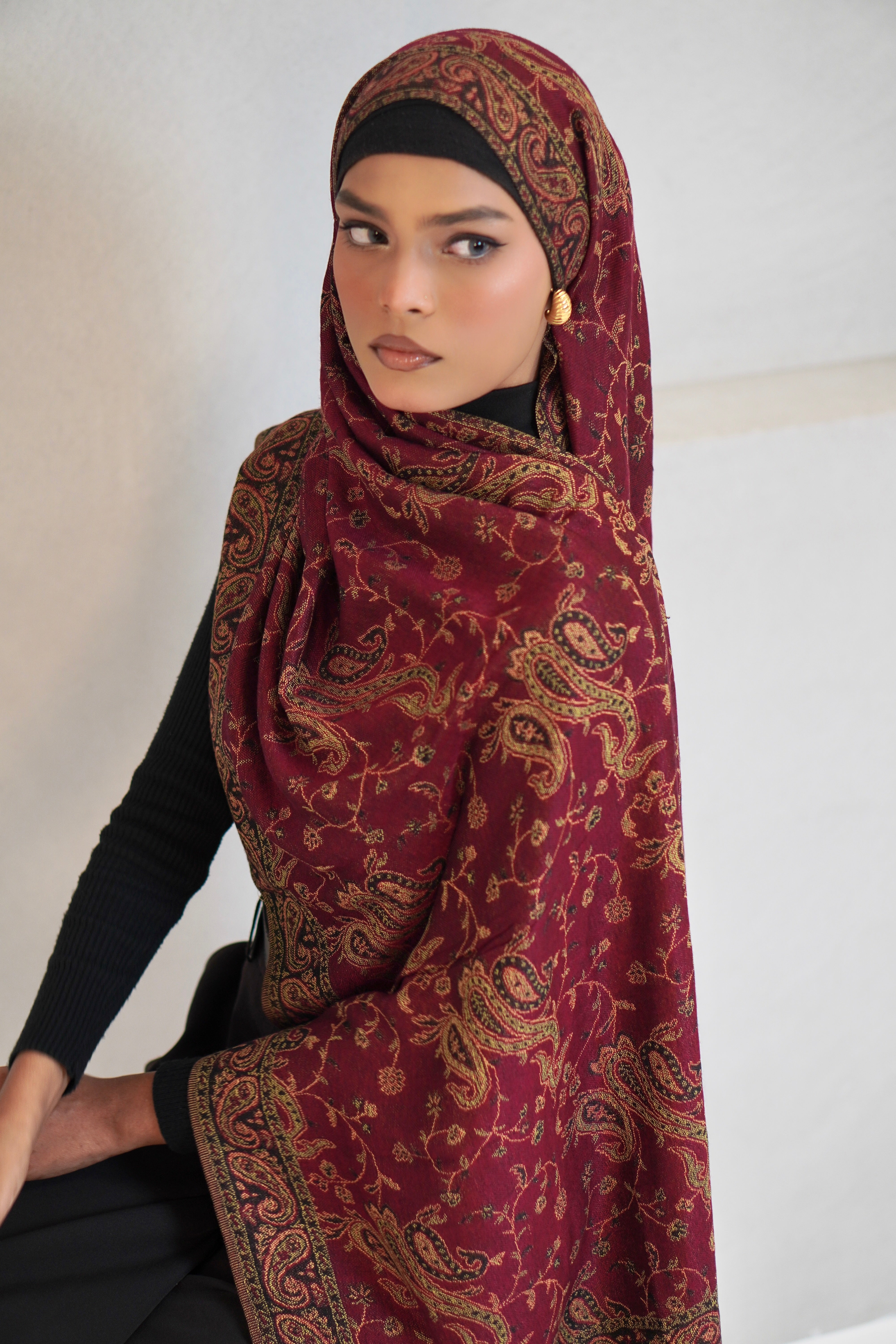 Pashmina Hijab - Mehroon