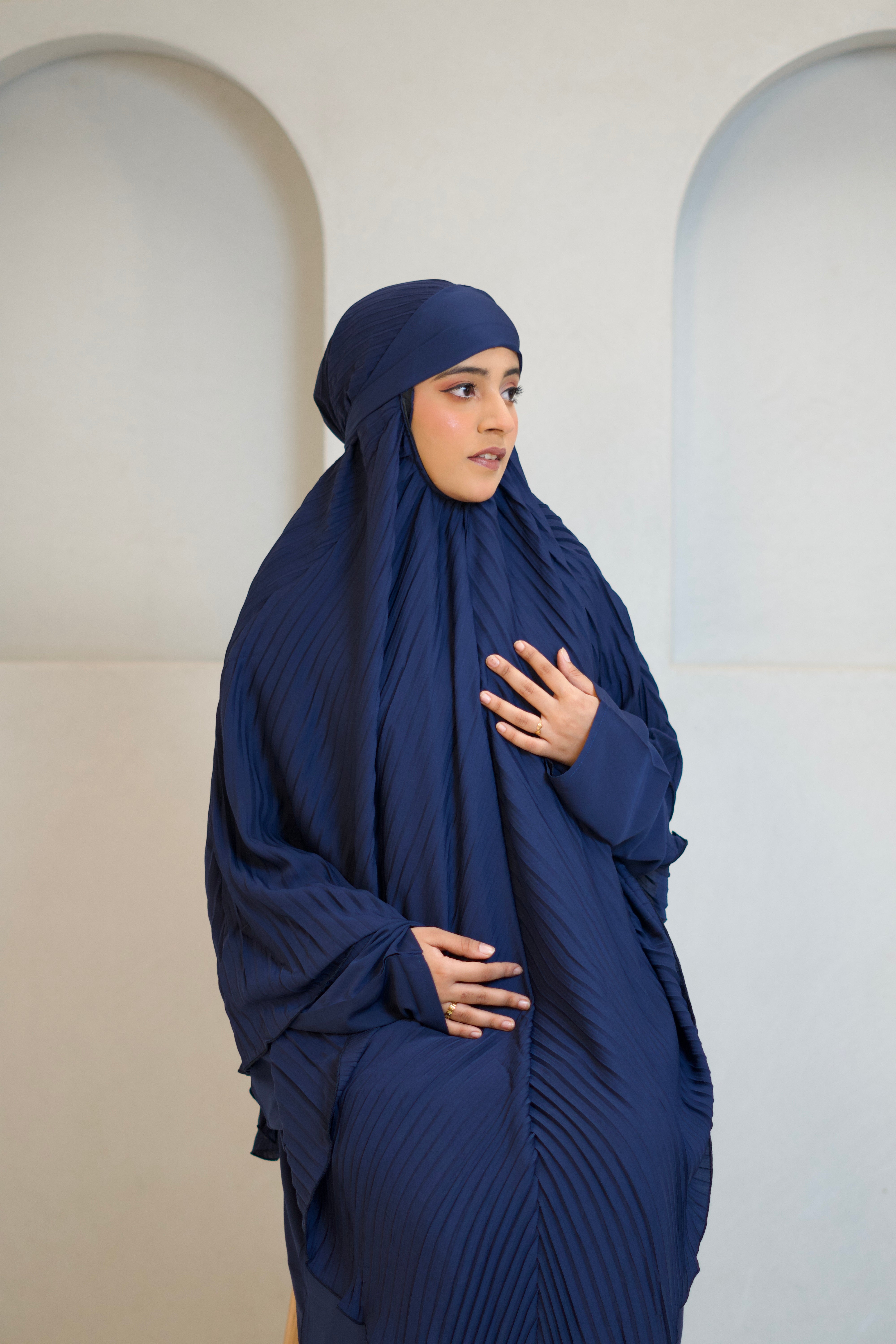 PLEATED KHIMAR SET