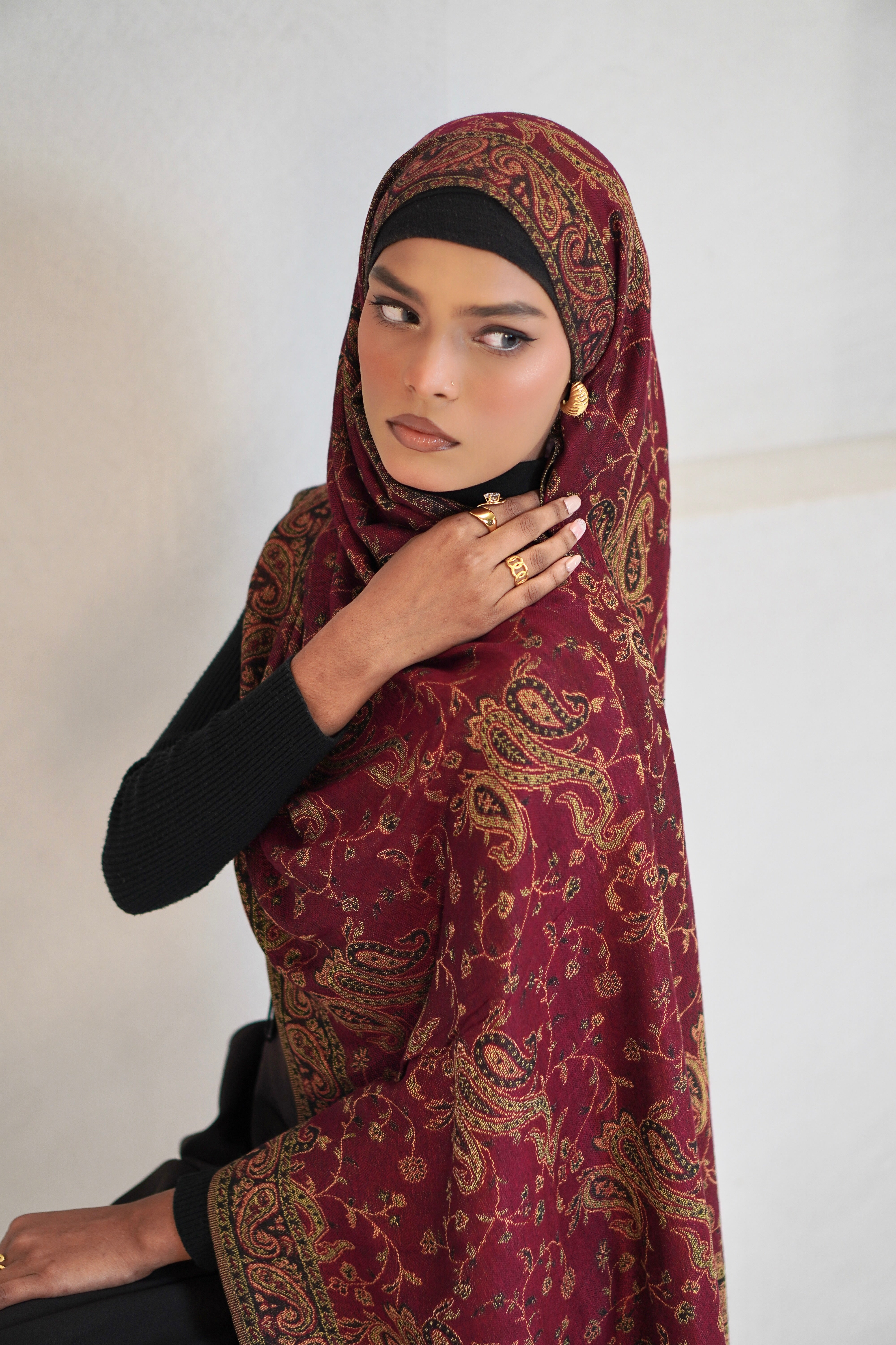 Pashmina Hijab - Mehroon