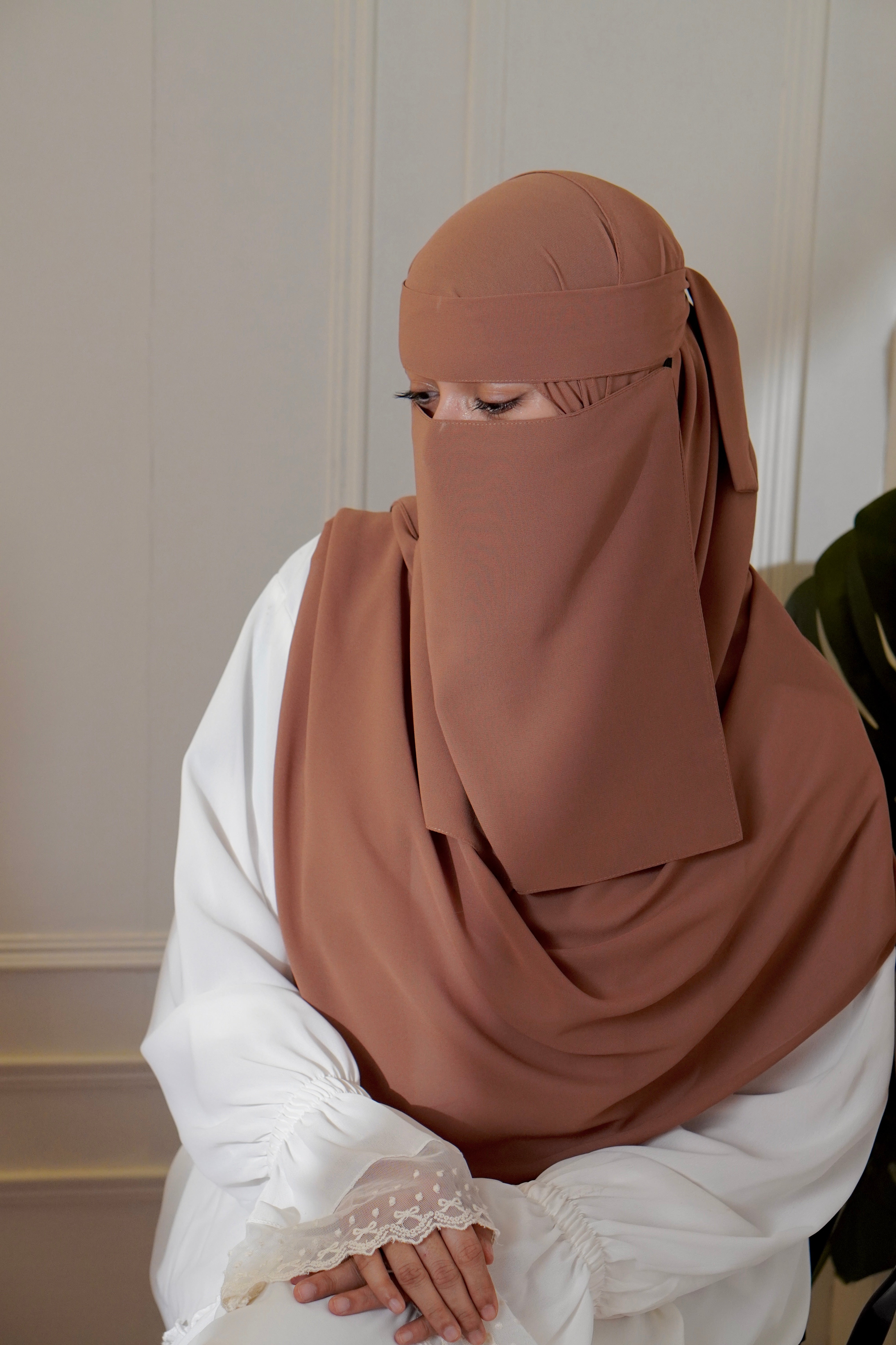 Matching Niqab Set - Brown