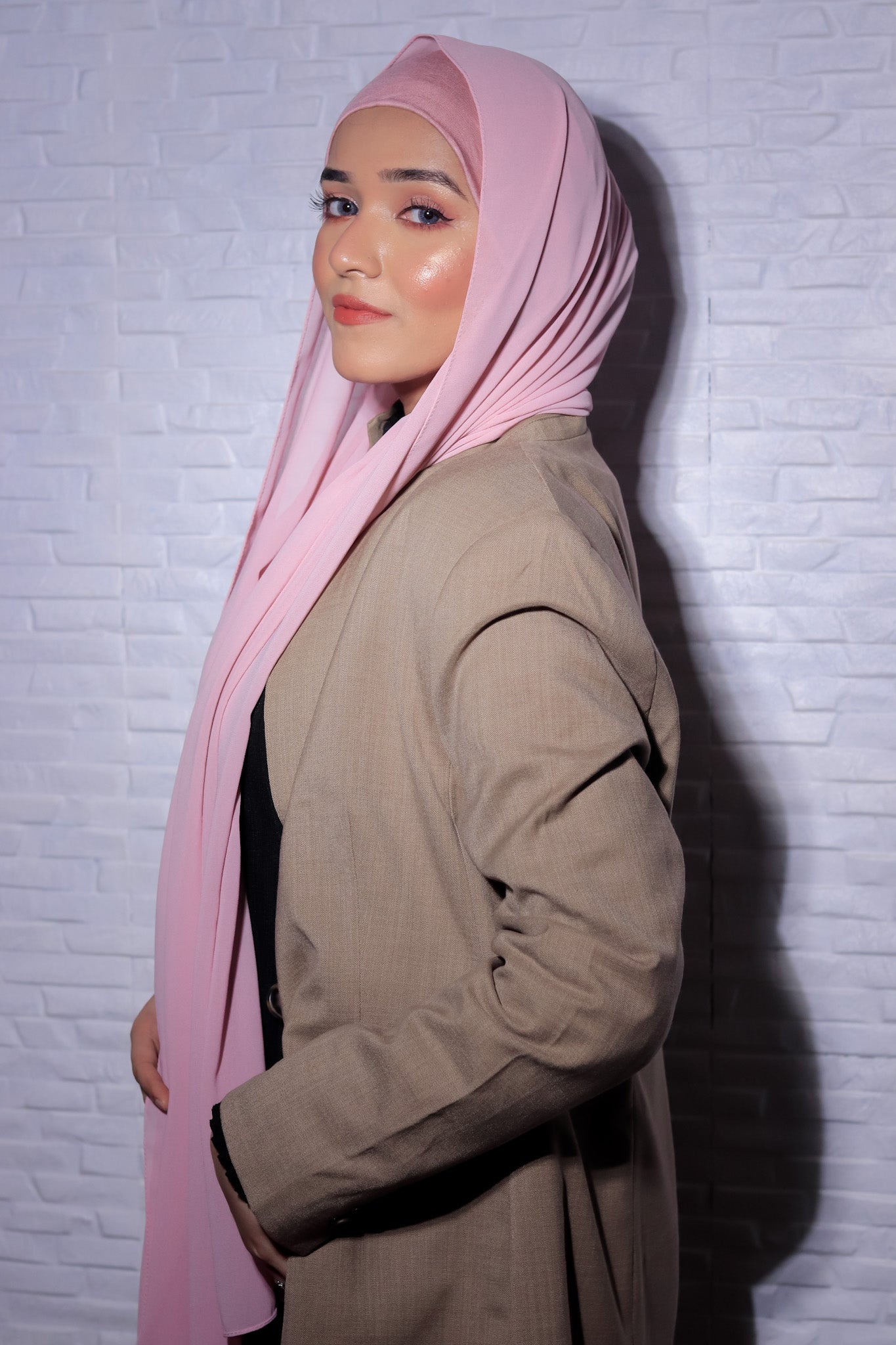 Matching Hijab Set - Baby Pink
