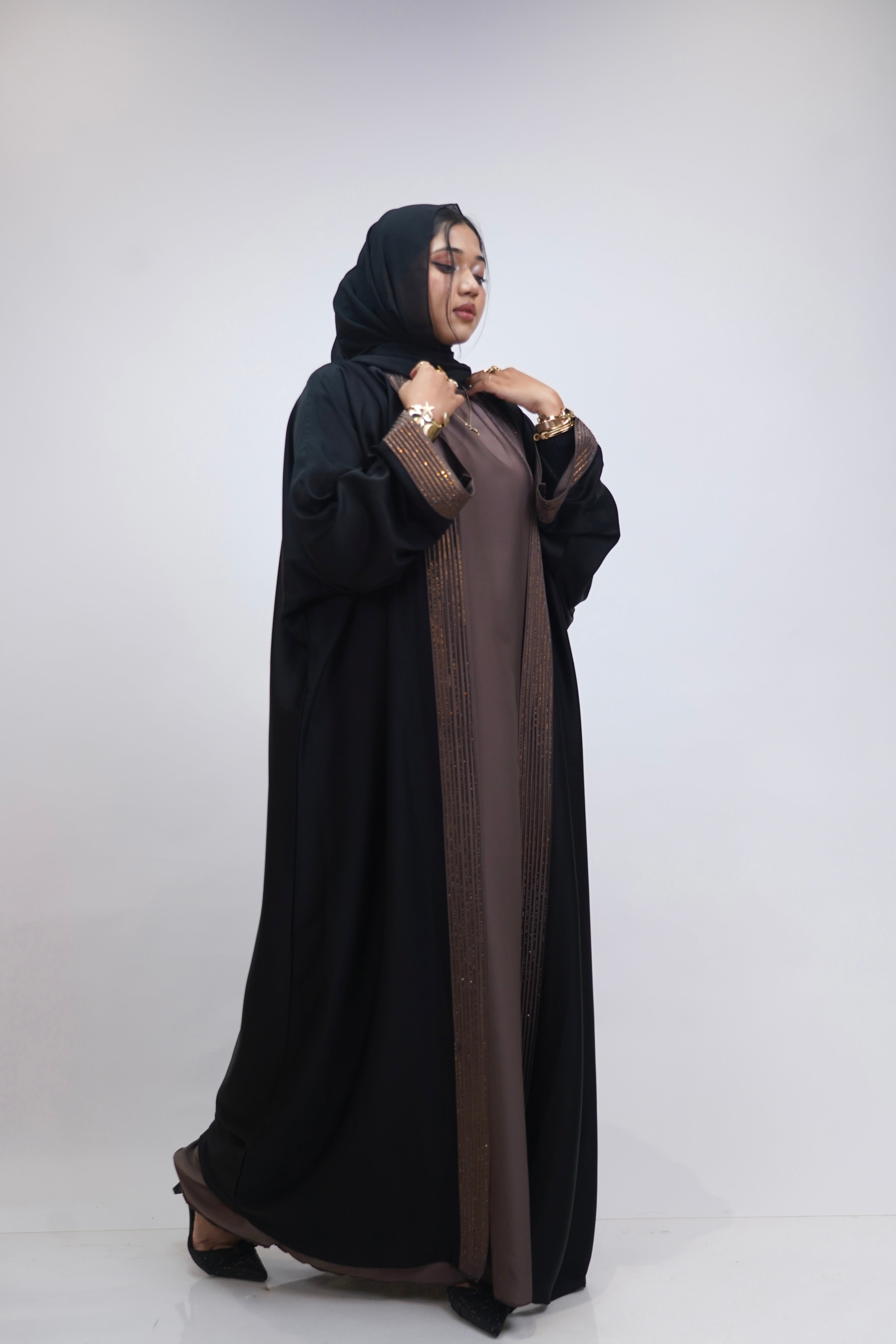 Rayah Brown Stone Abayah