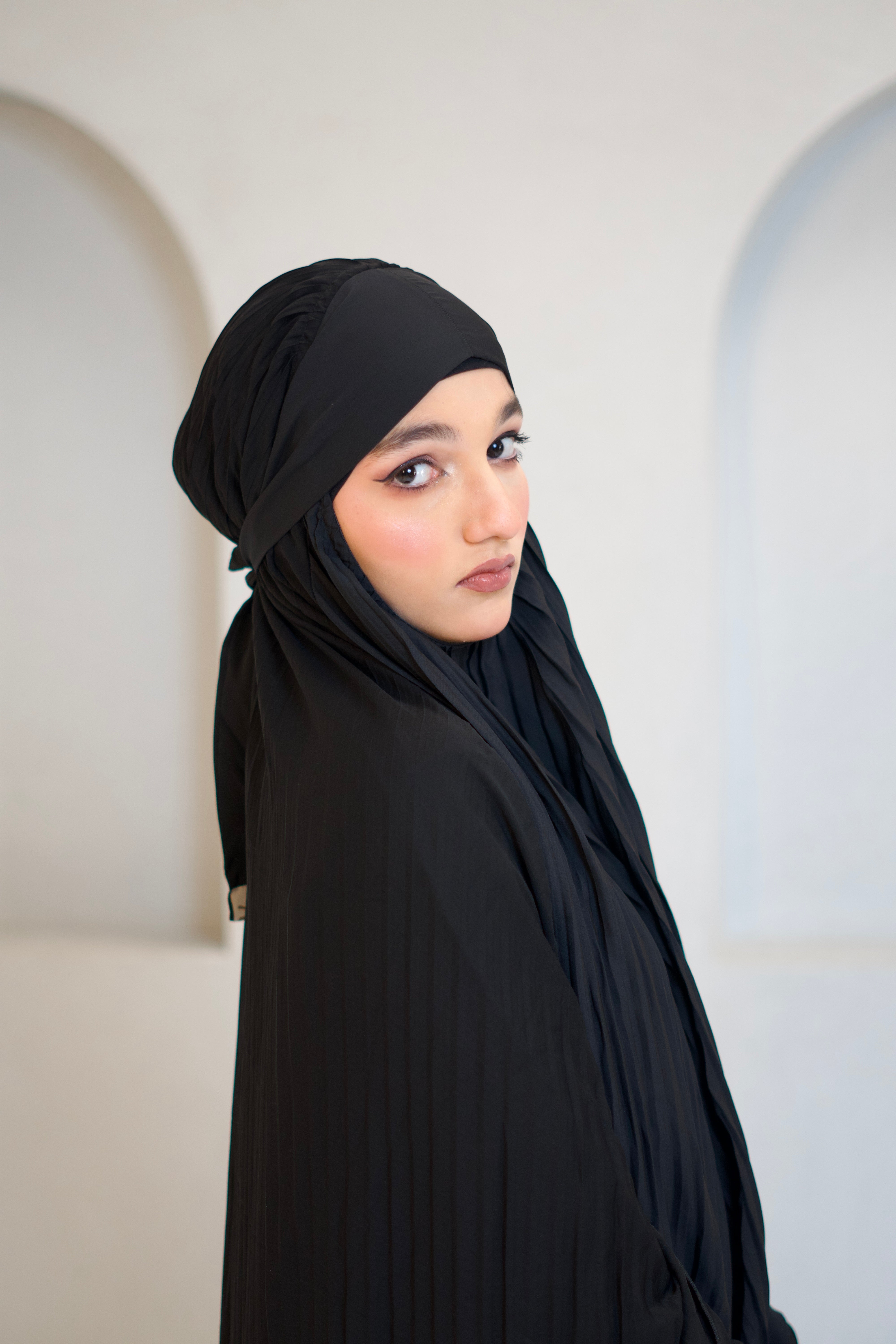 PLEATED KHIMAR SET
