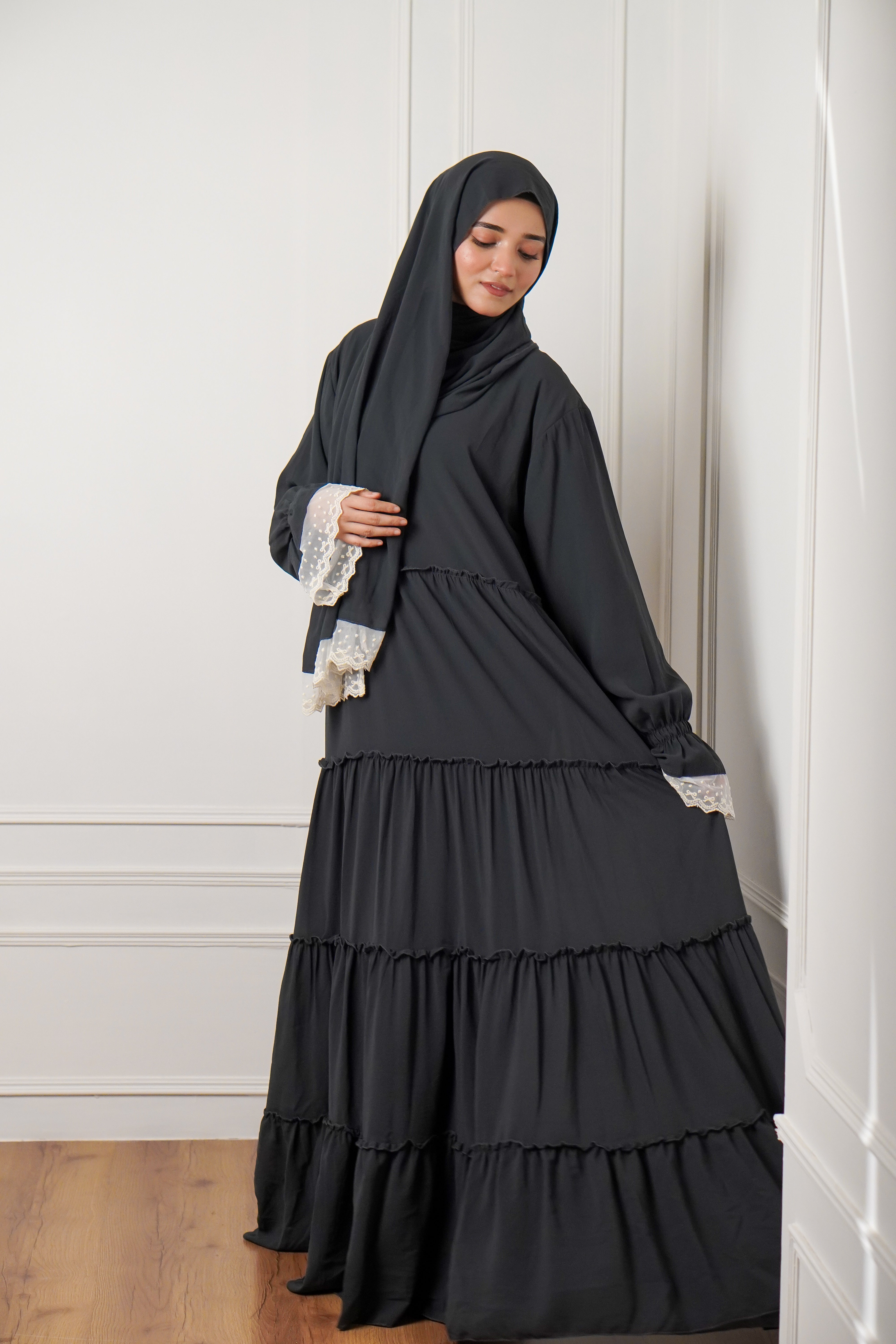 Feriha 2.0 Ruffled Dress - CHARCOAL