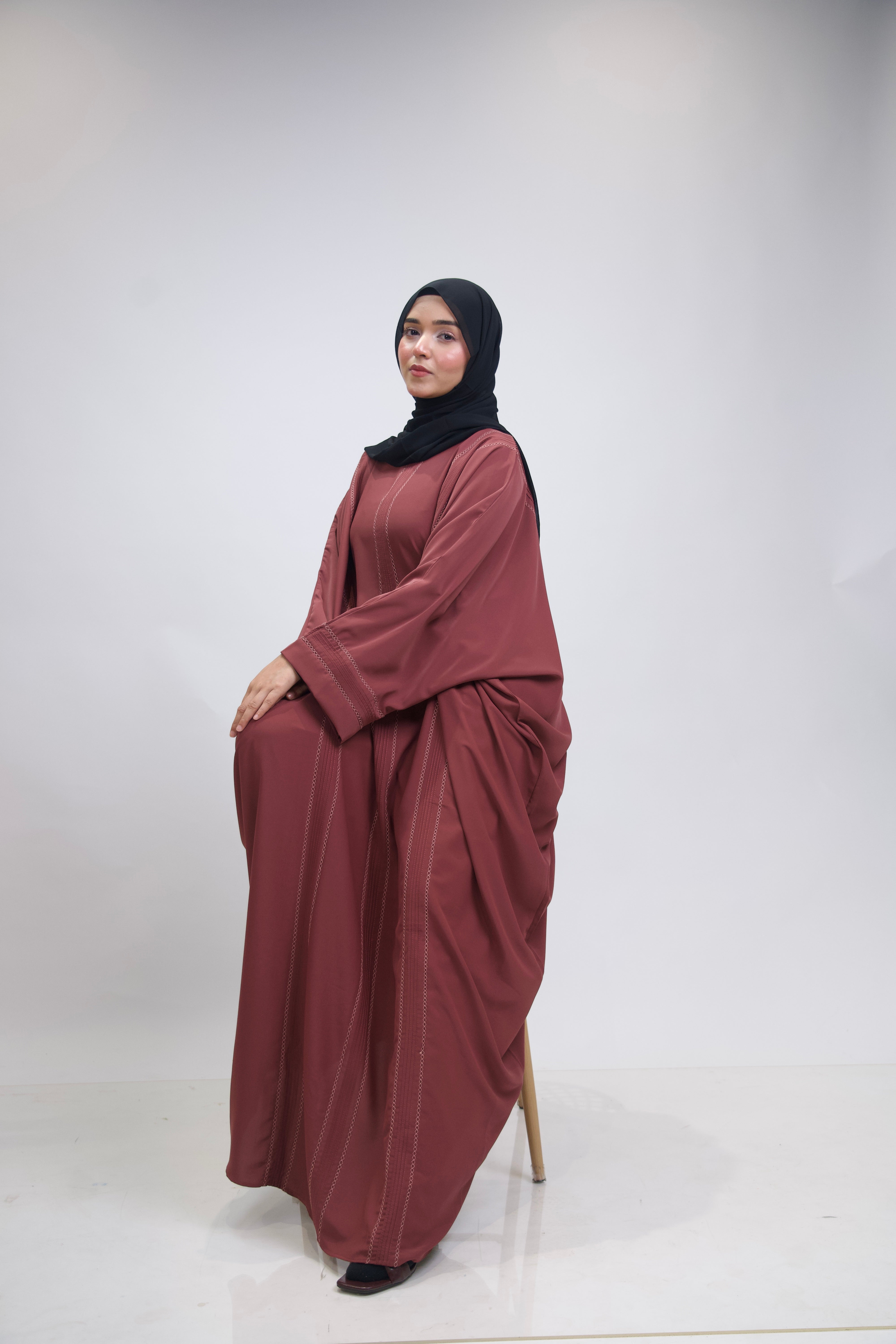 EMBROIDERED ABAYAH - Turkish Rose