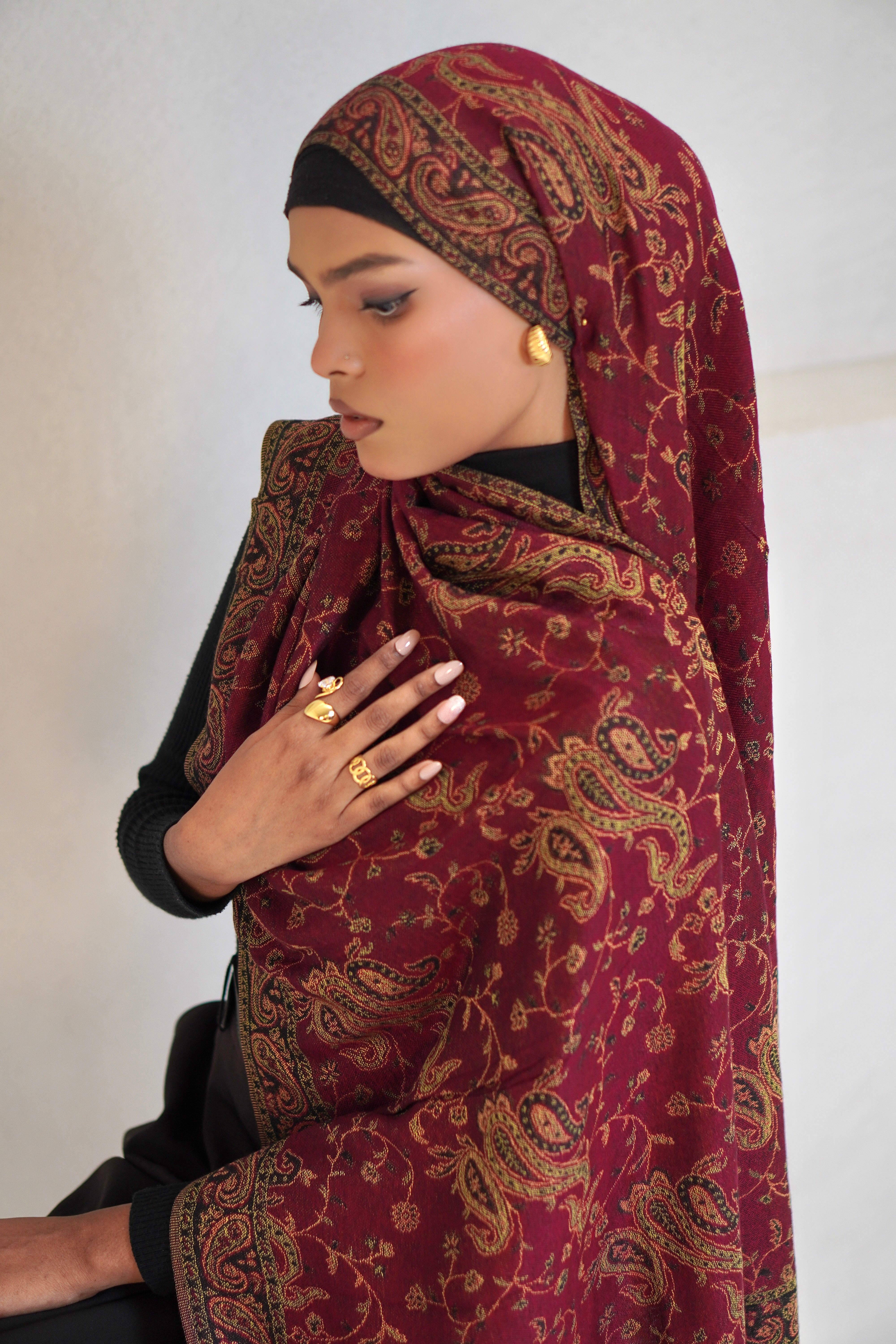 Pashmina Hijab - Mehroon
