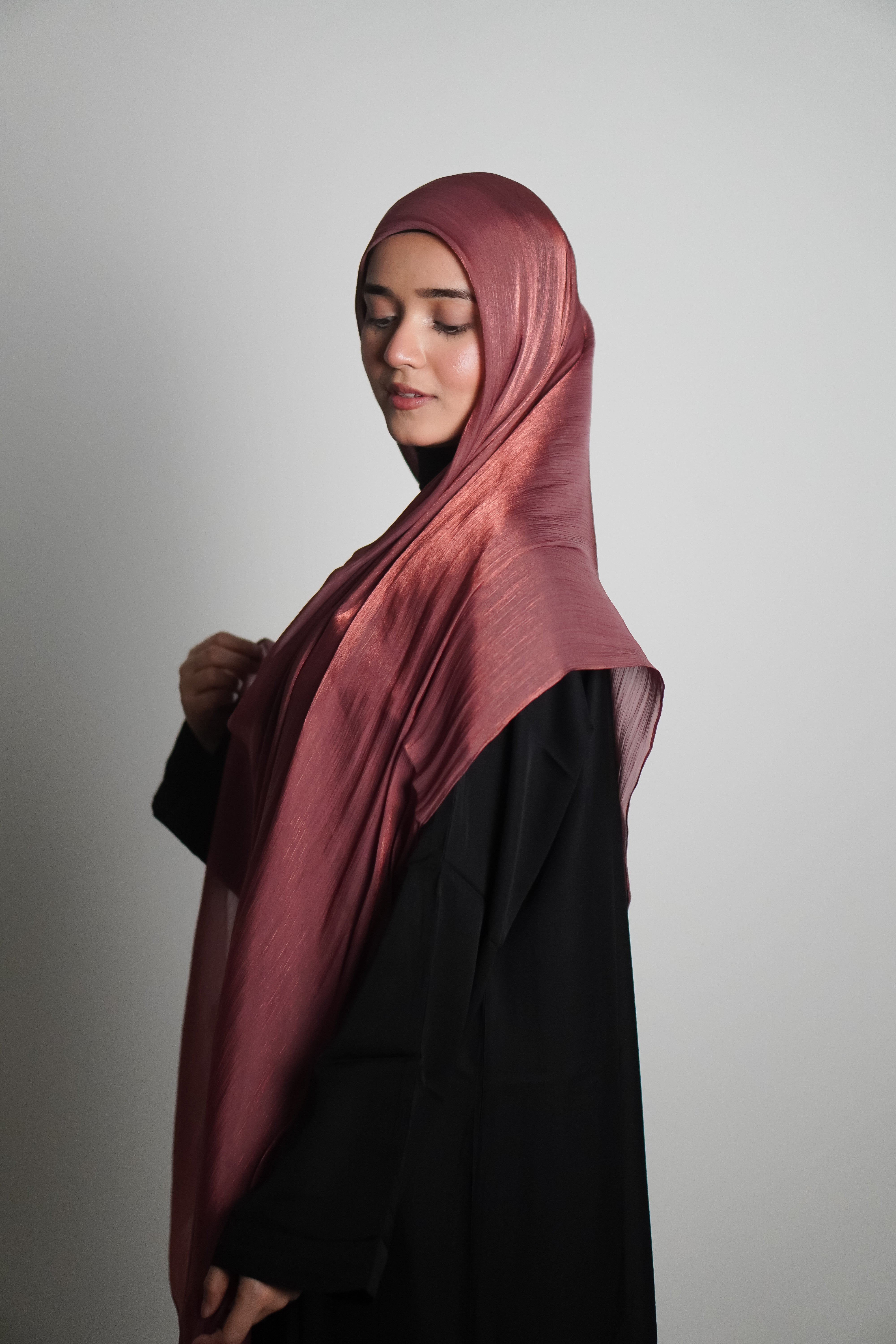 Premium Organza Hijab - Turkish Rose