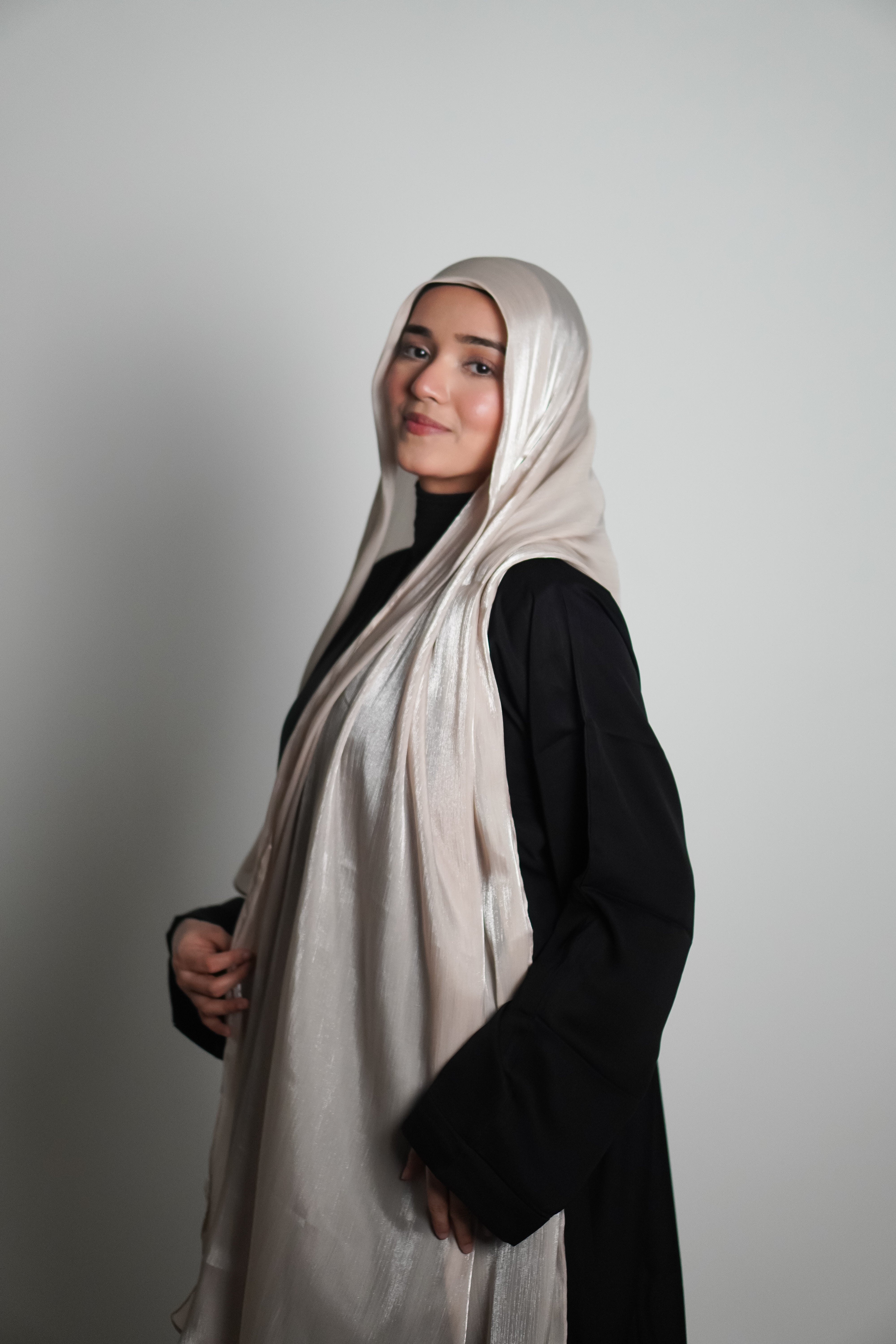 Premium Organza Hijab - Cremè Gold