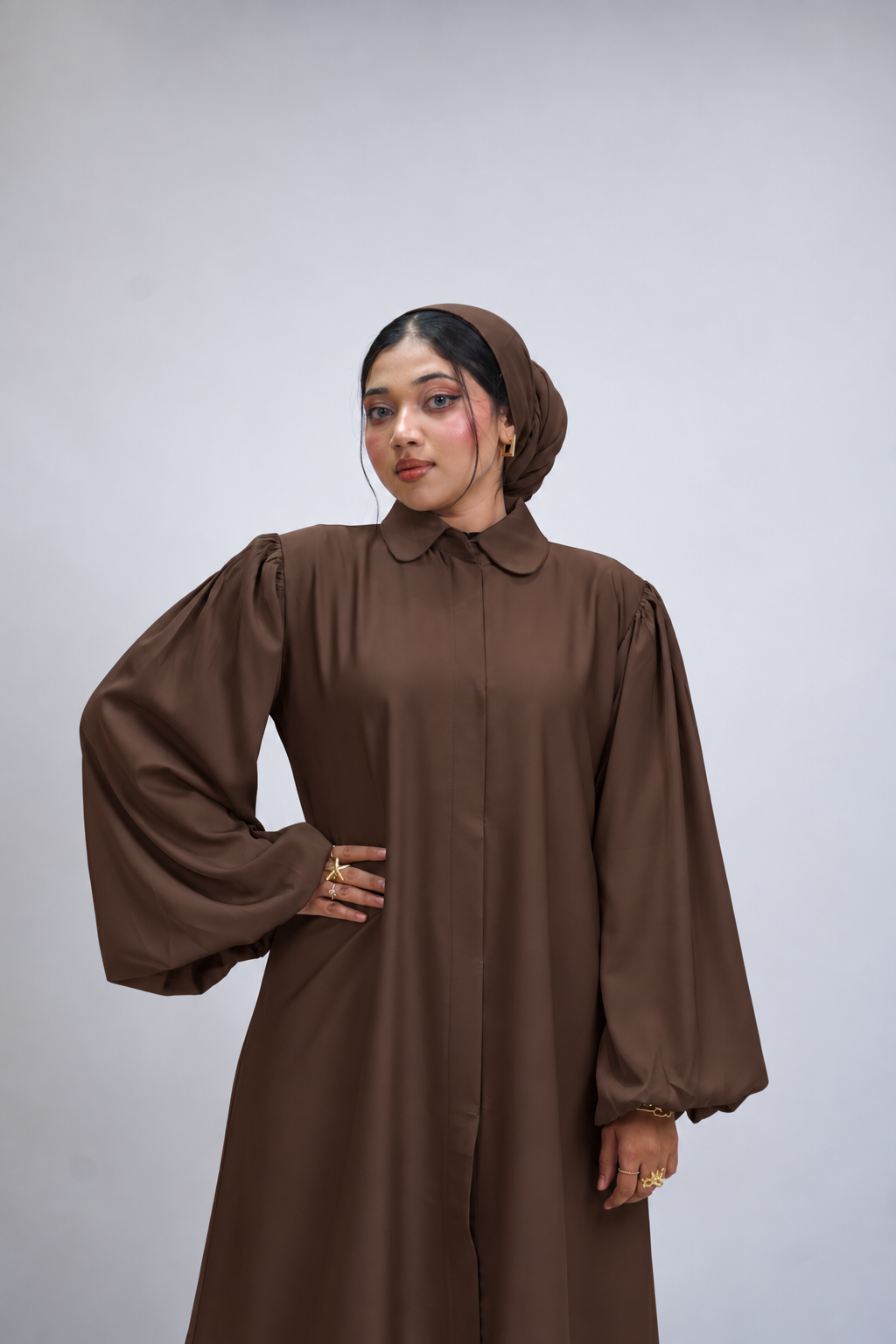 BALLOON SLEEVES ABAYAH - BROWN