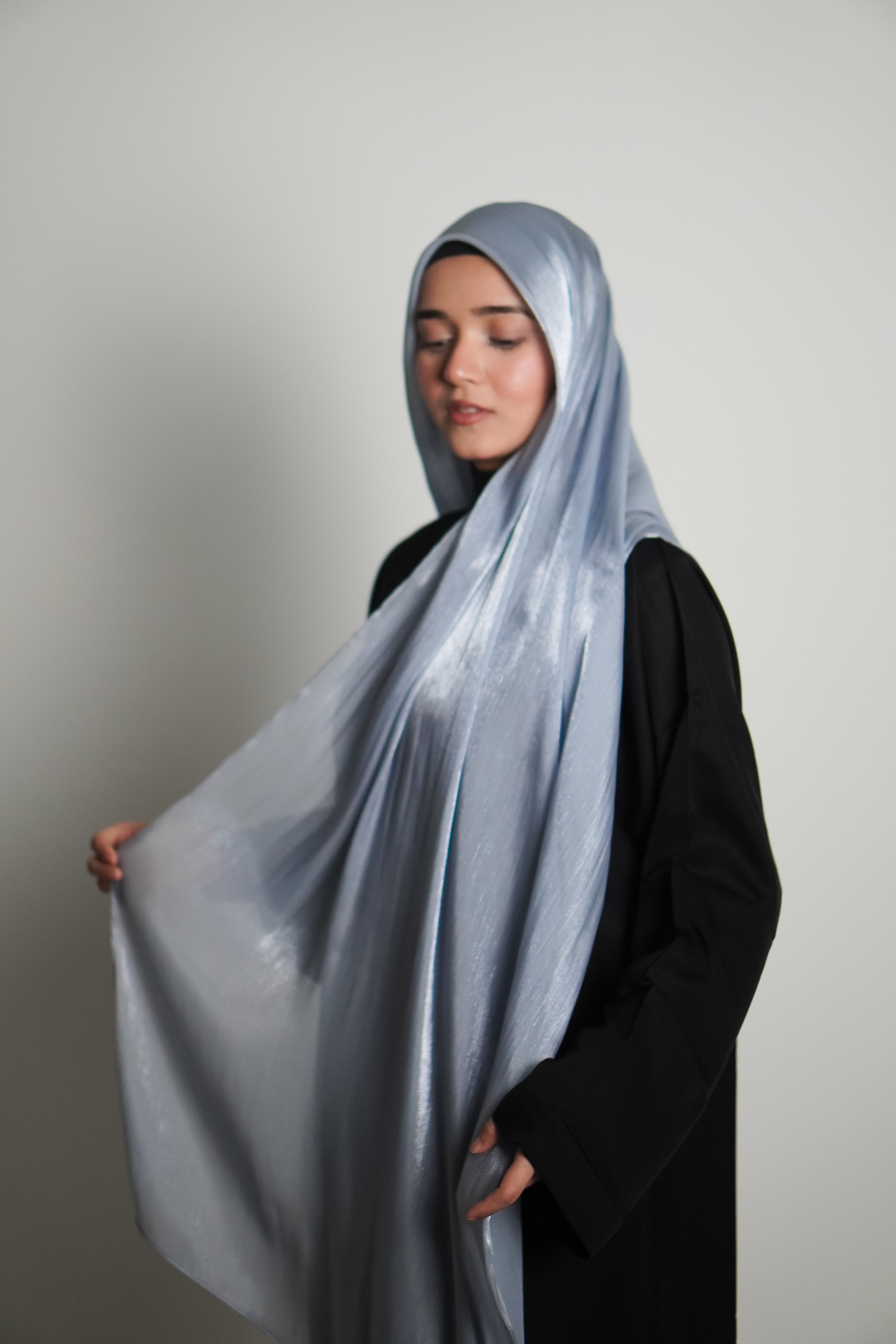 Premium Organza Hijab - Baby Blue