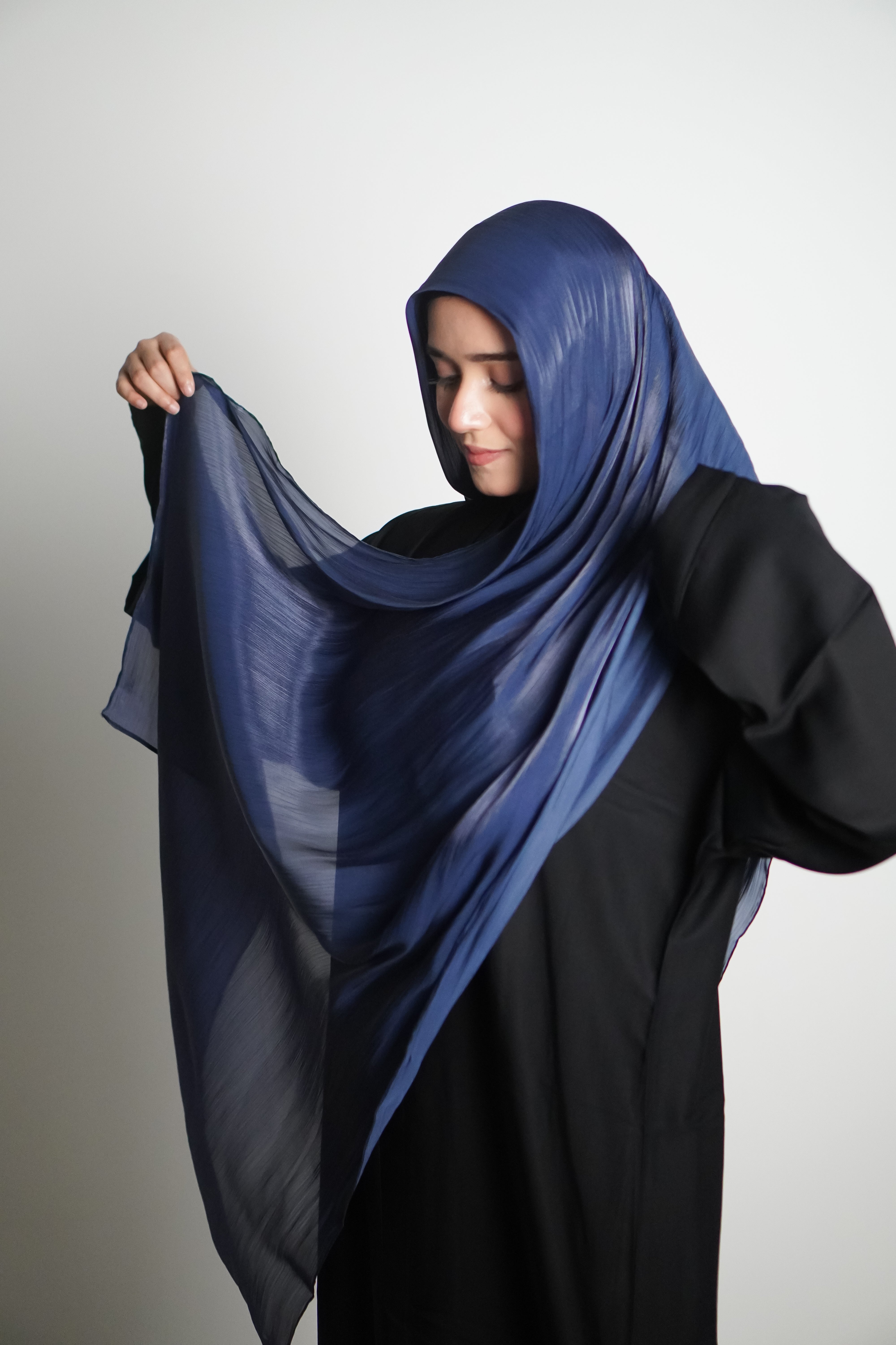 Premium Organza Hijab - Royal Blue