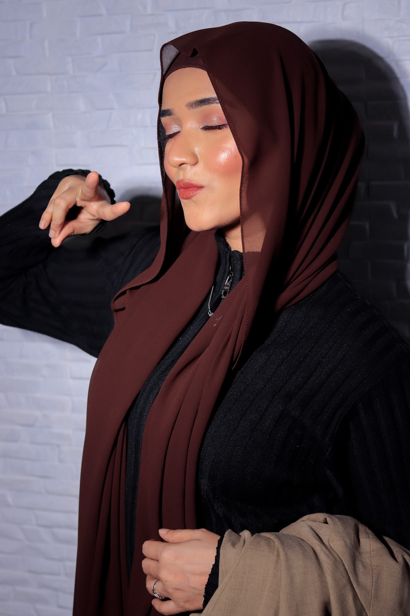 Matching Hijab Set - Chocolate Brown