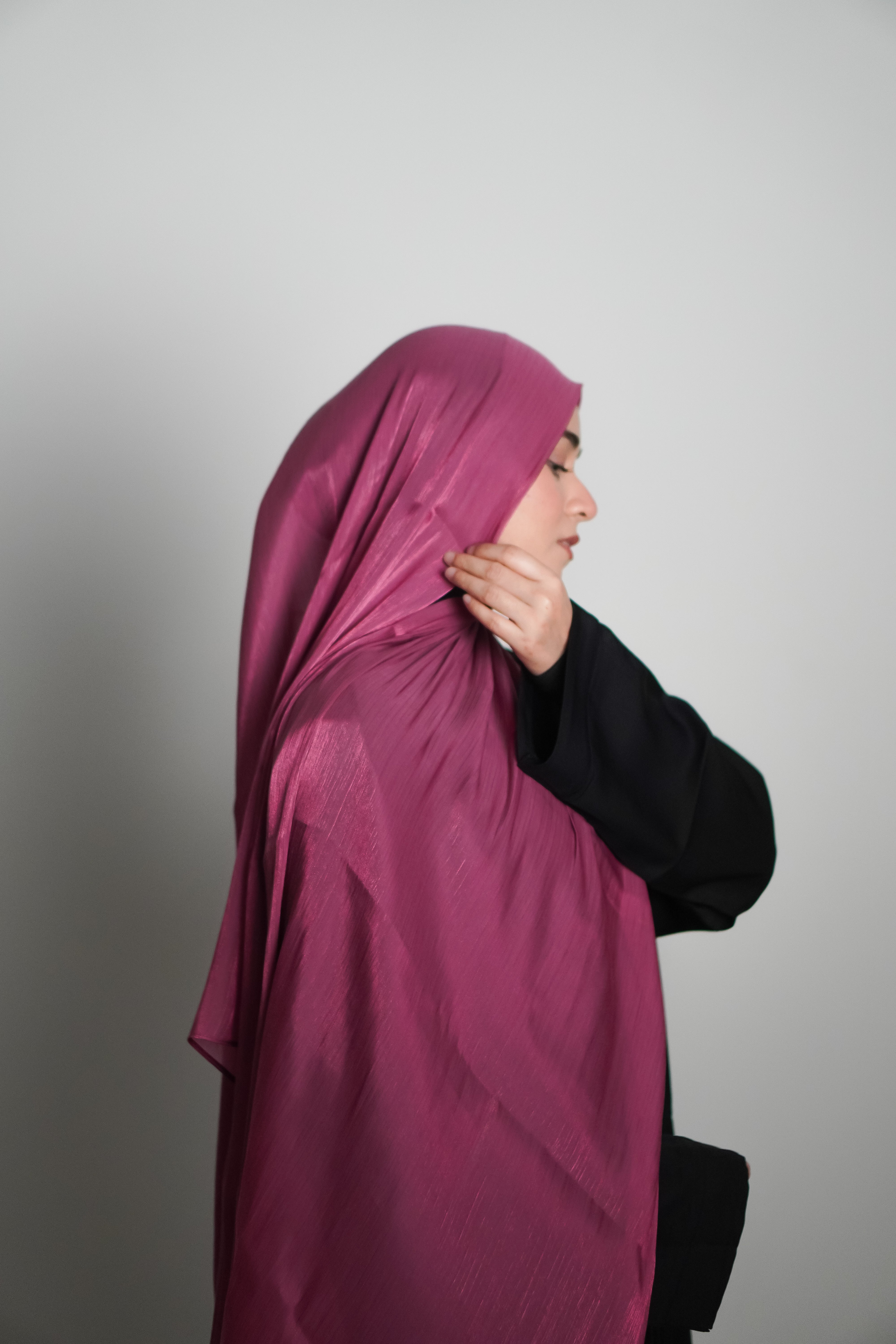 Premium Organza Hijab - Rose Pink