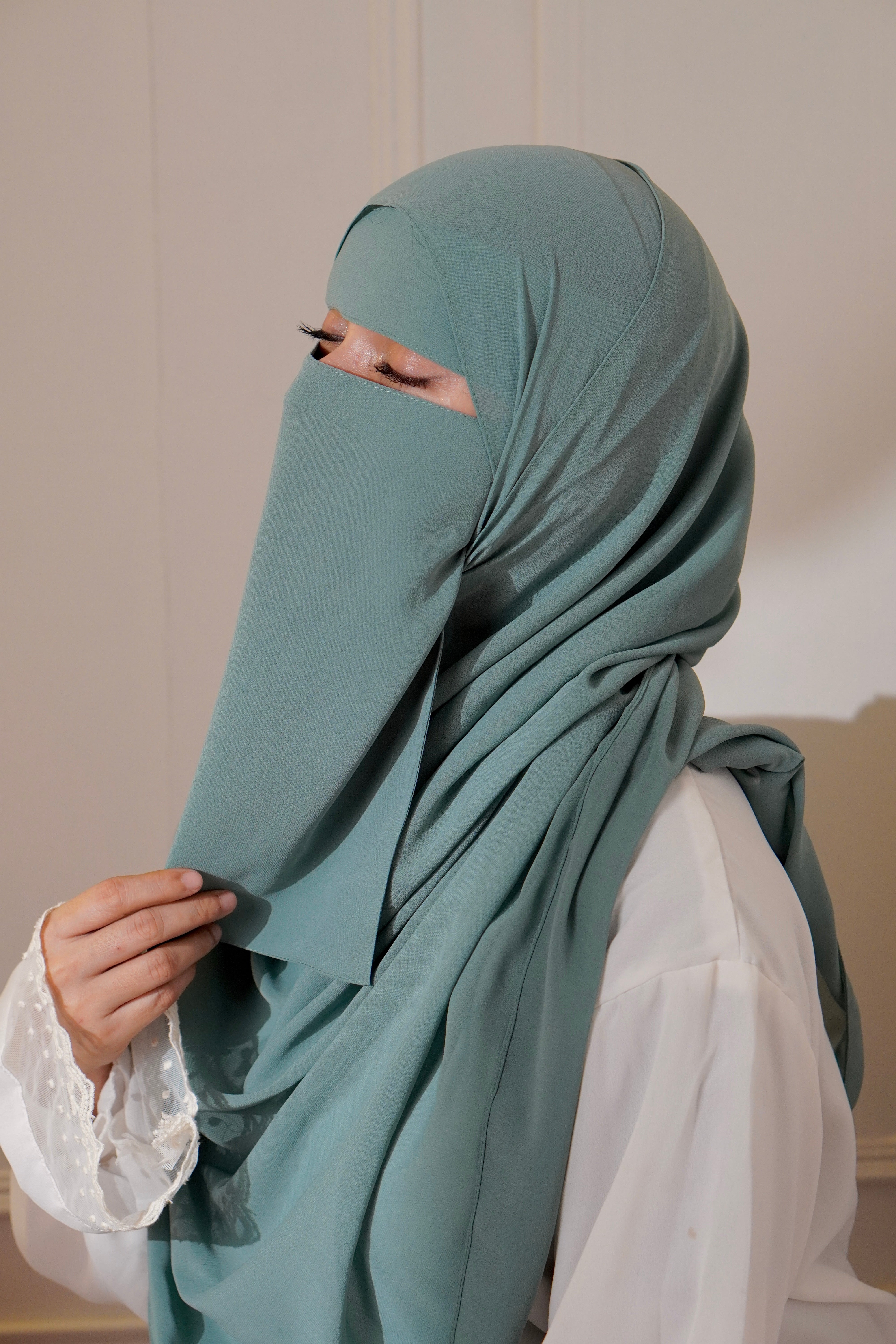Matching Niqab Set - Sea Green