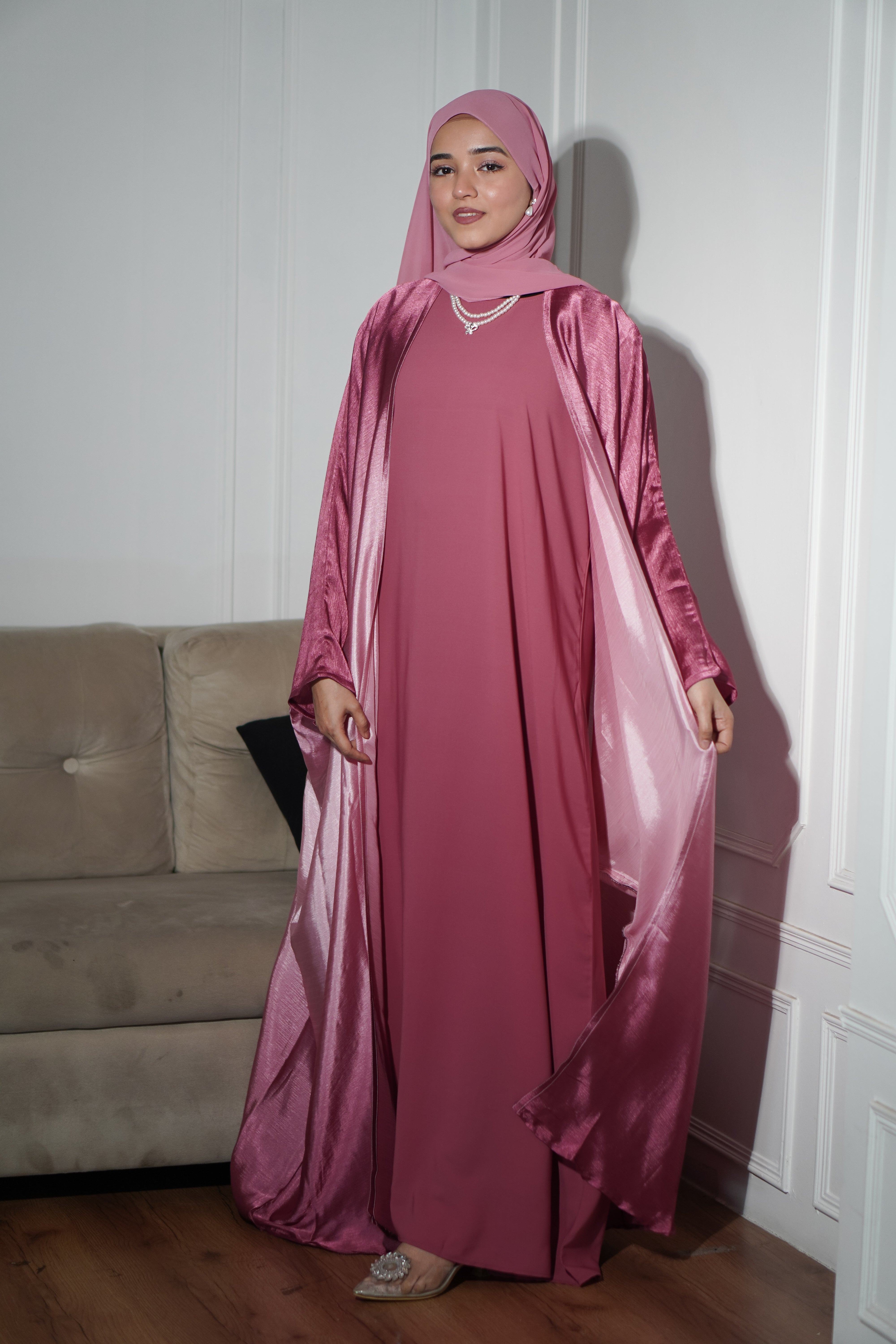 Amelia Ombre Abayah - Barbie Pink