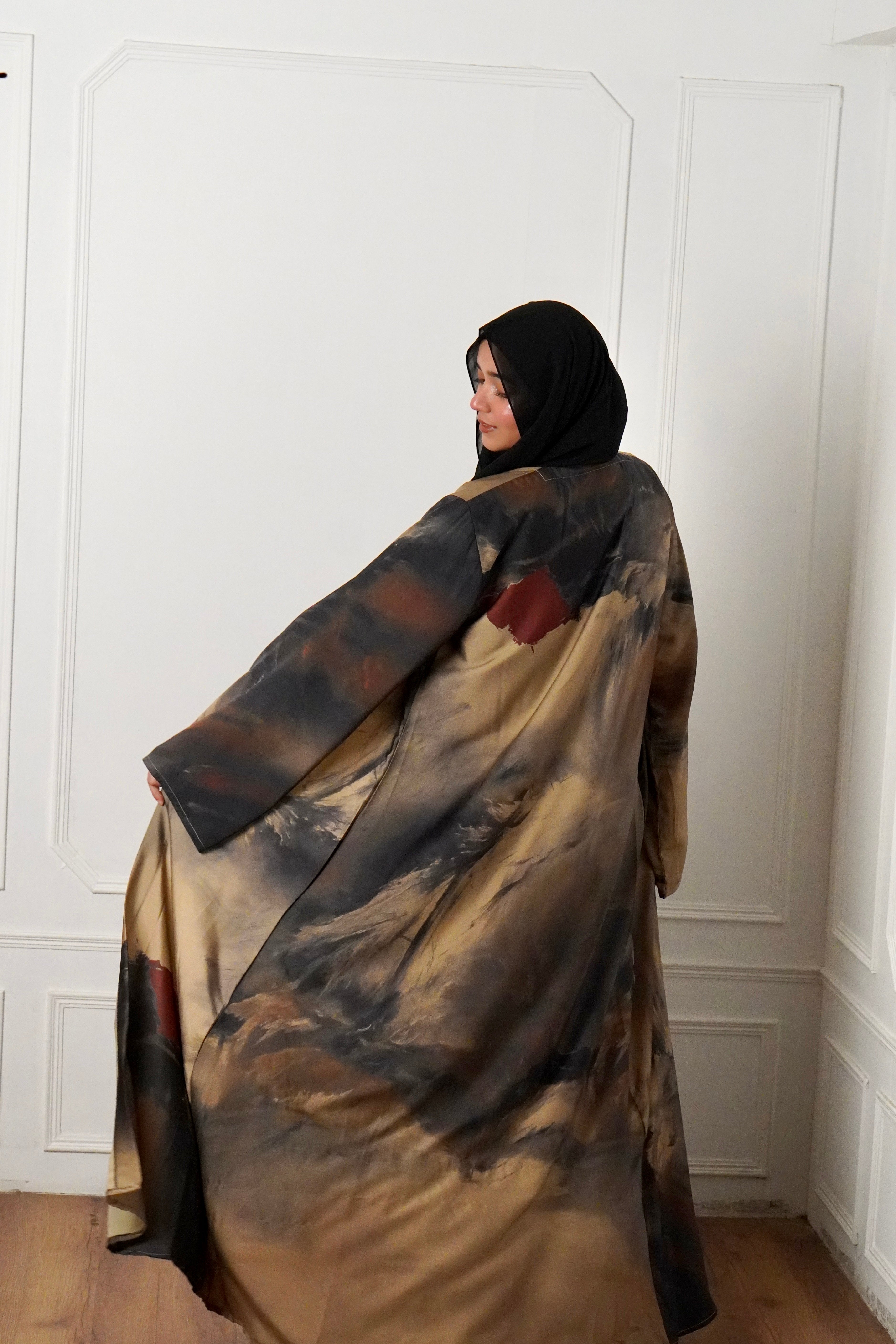 MARBLE PRINT ABAYAH - ROSE MIRAGE