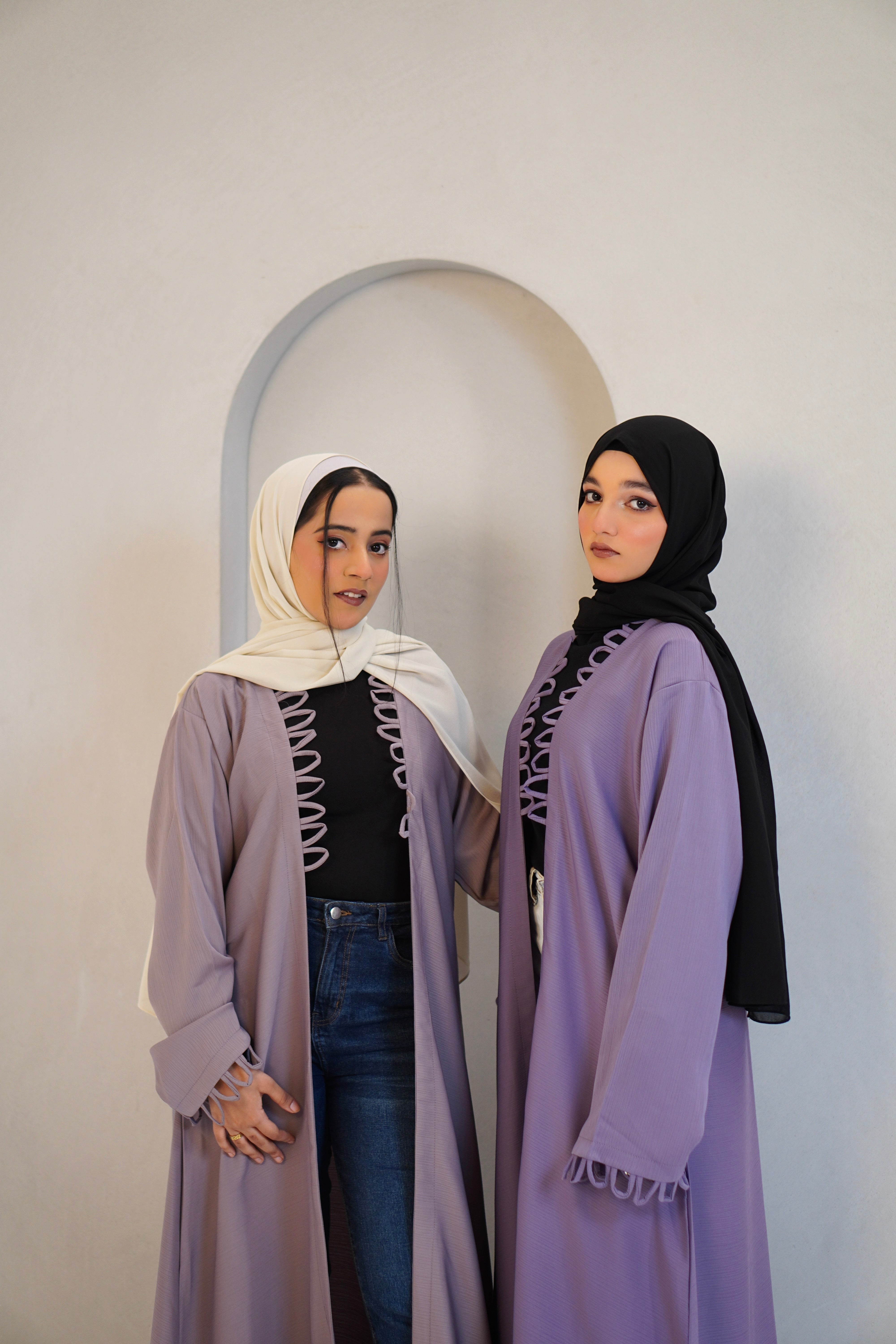 Tie Knot Shrug Abayah - Lavender