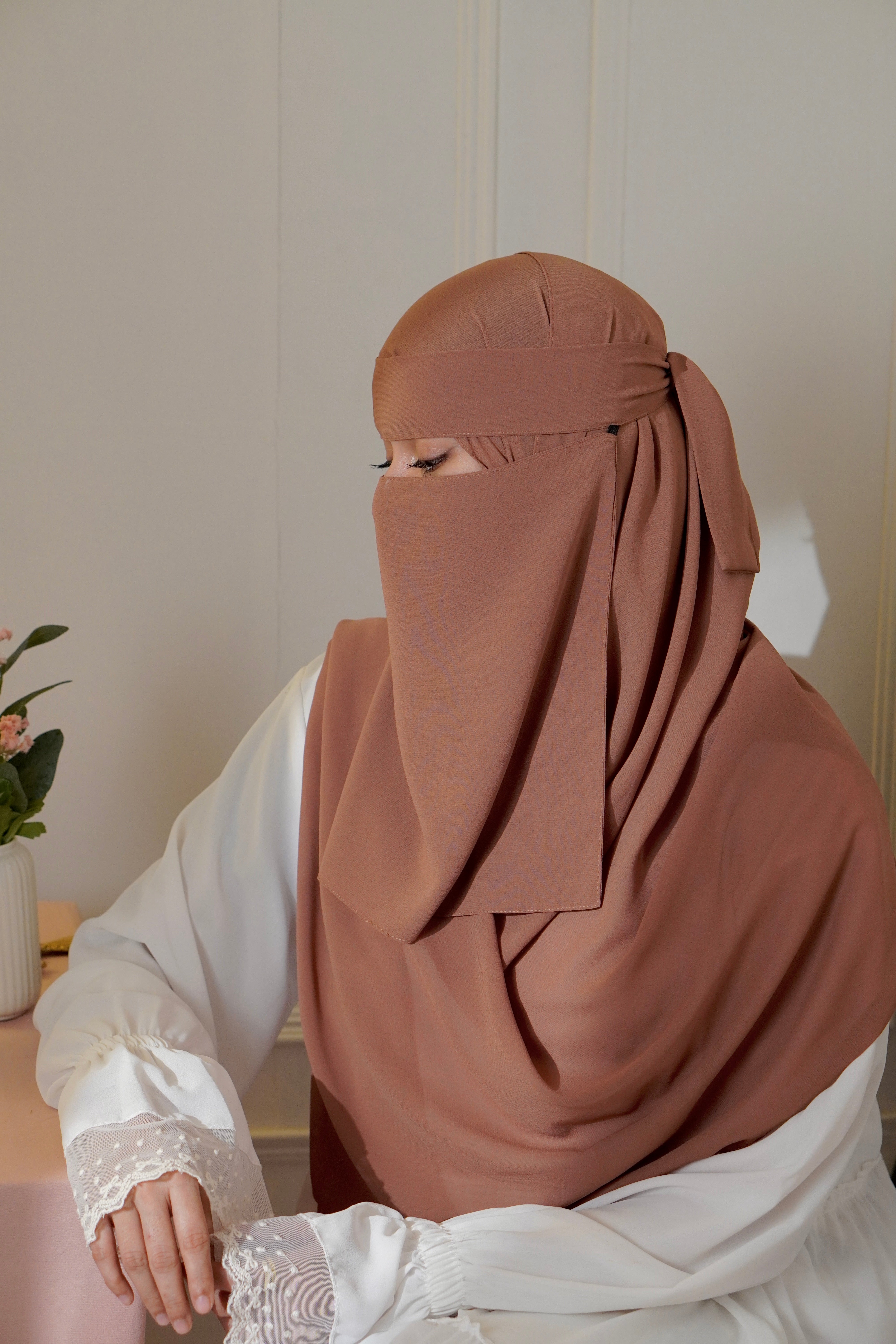 Matching Niqab Set - Brown