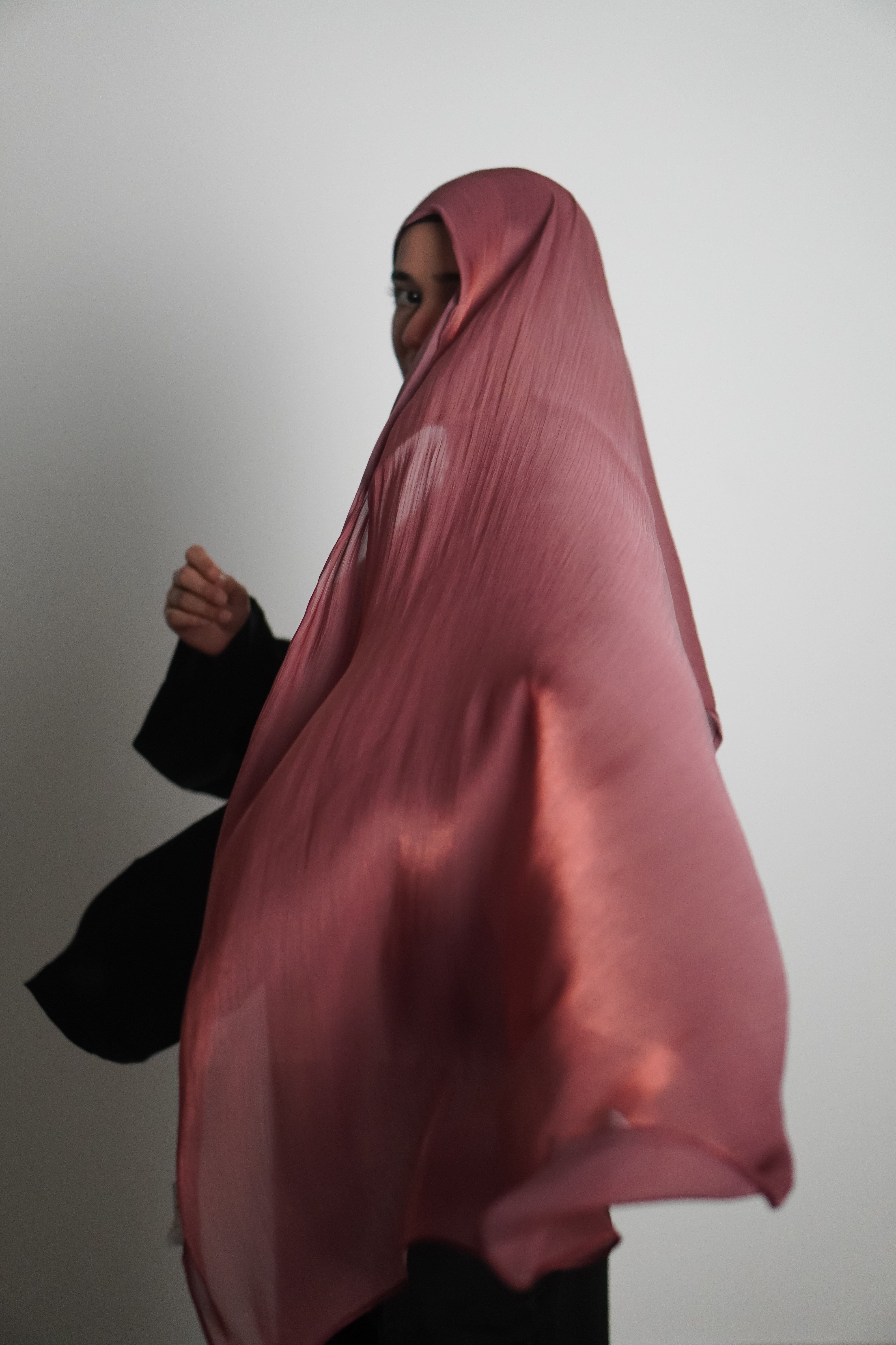 Premium Organza Hijab - Turkish Rose
