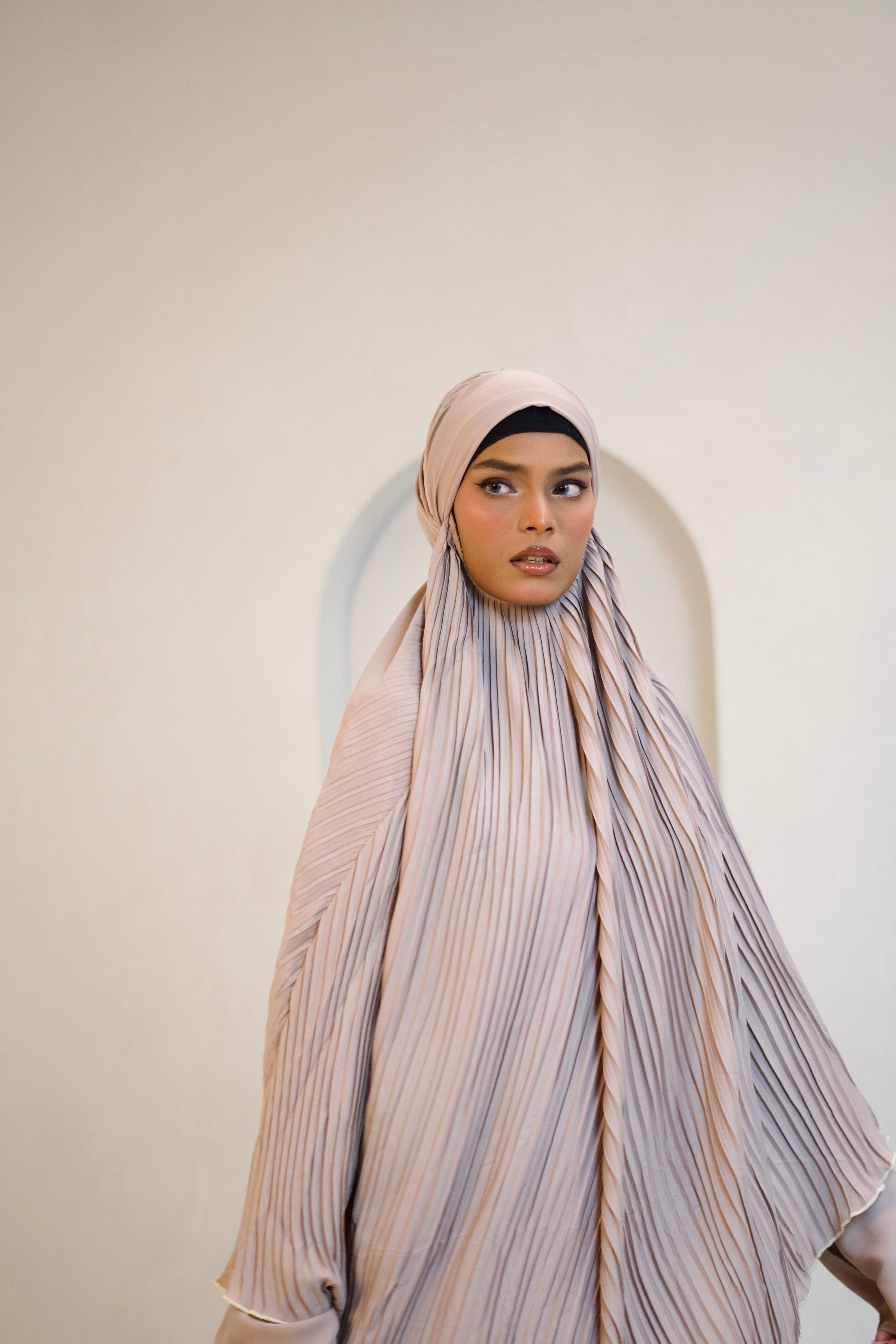 PLEATED KHIMAR SET