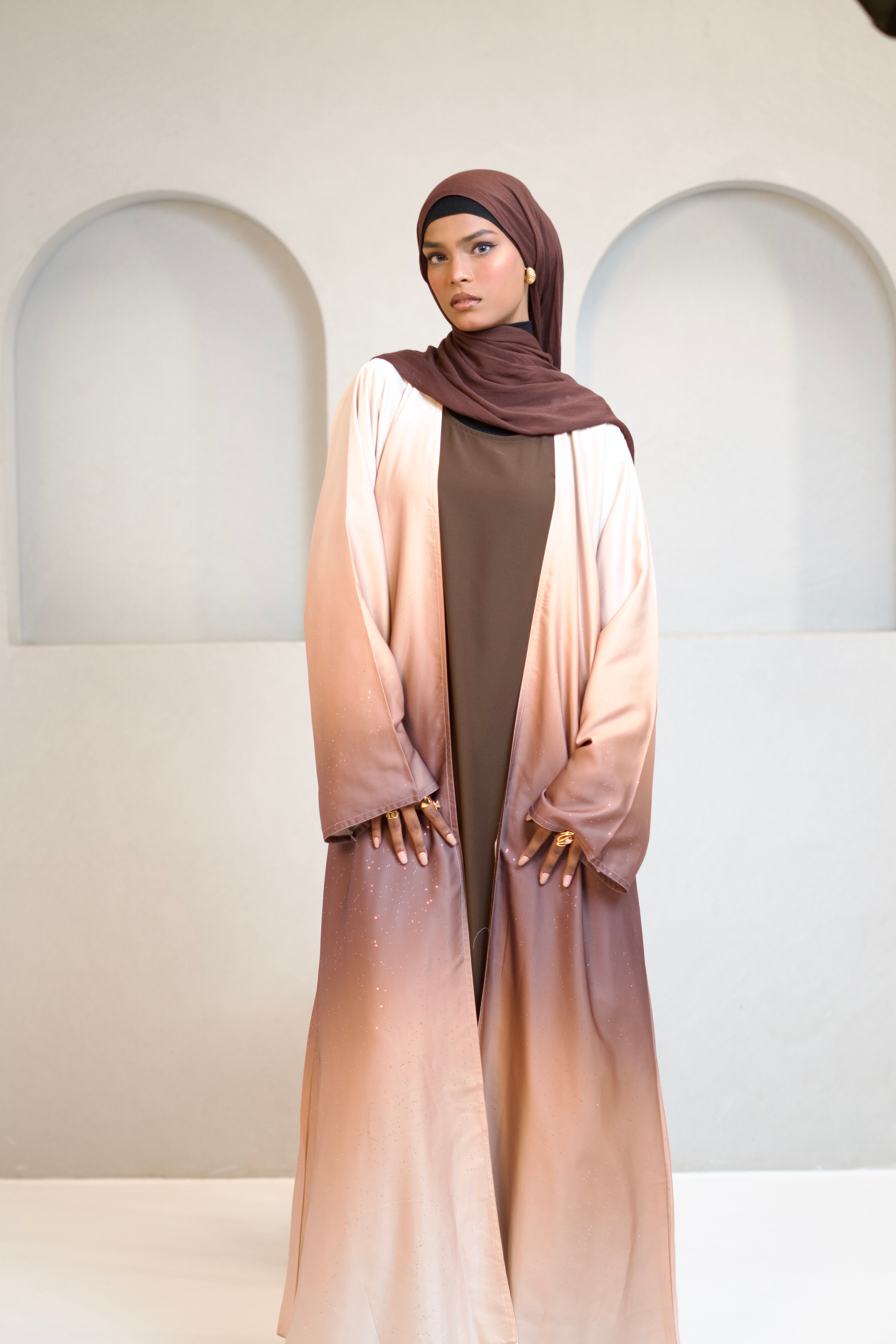 Ombrè Shimmer Abayah - Sunset
