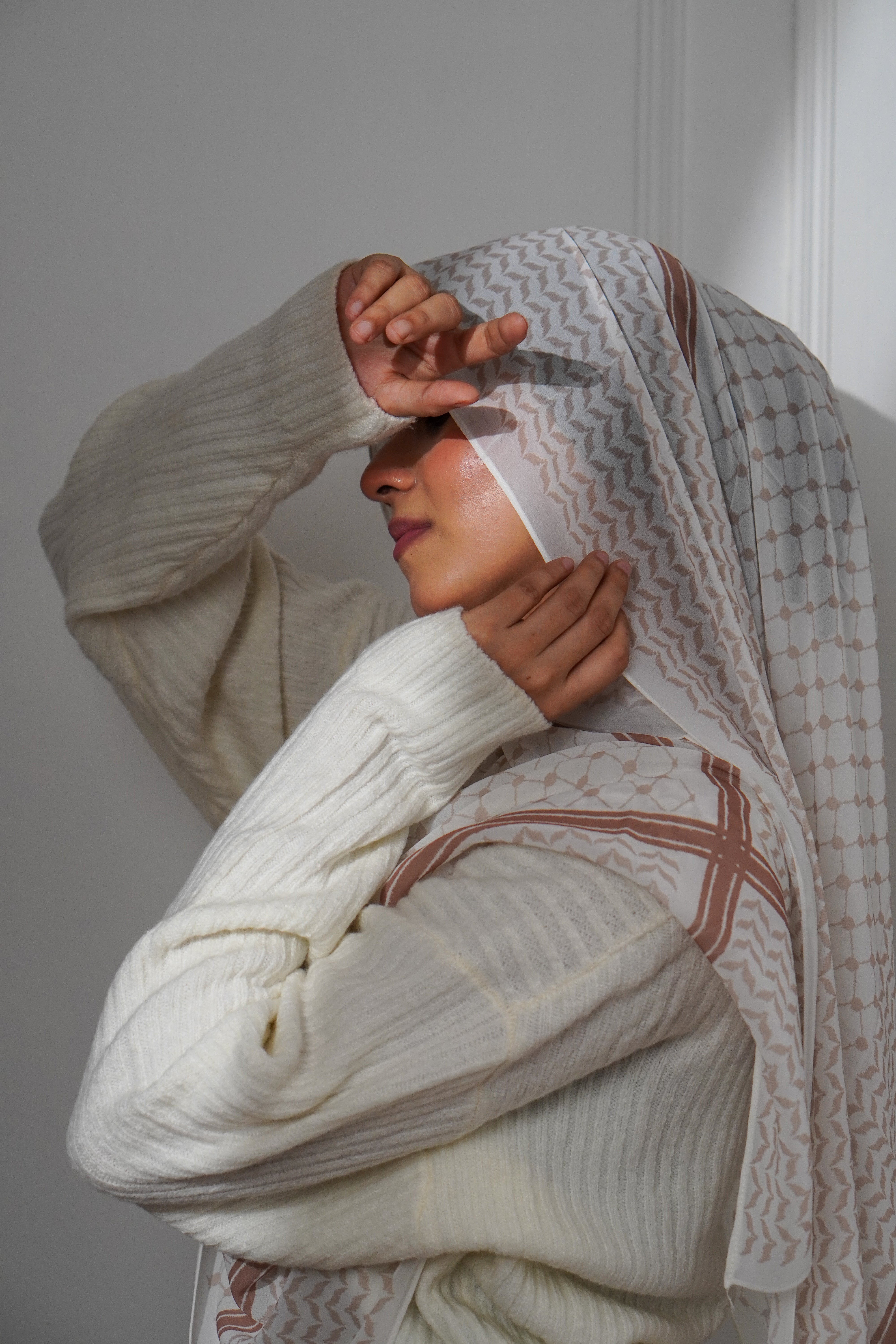 Keffiyeh Hijab - Beige