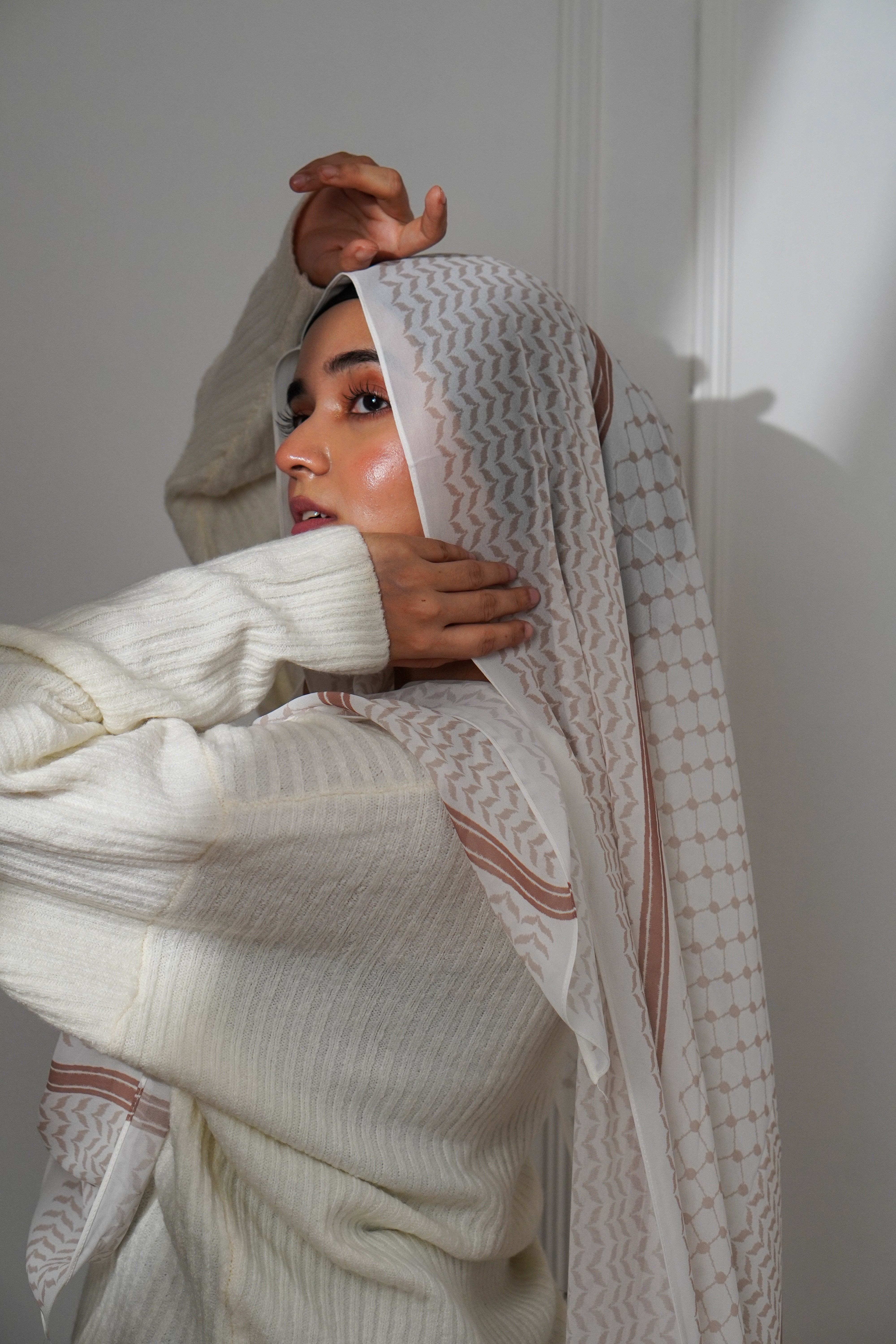 Keffiyeh Hijab - Beige