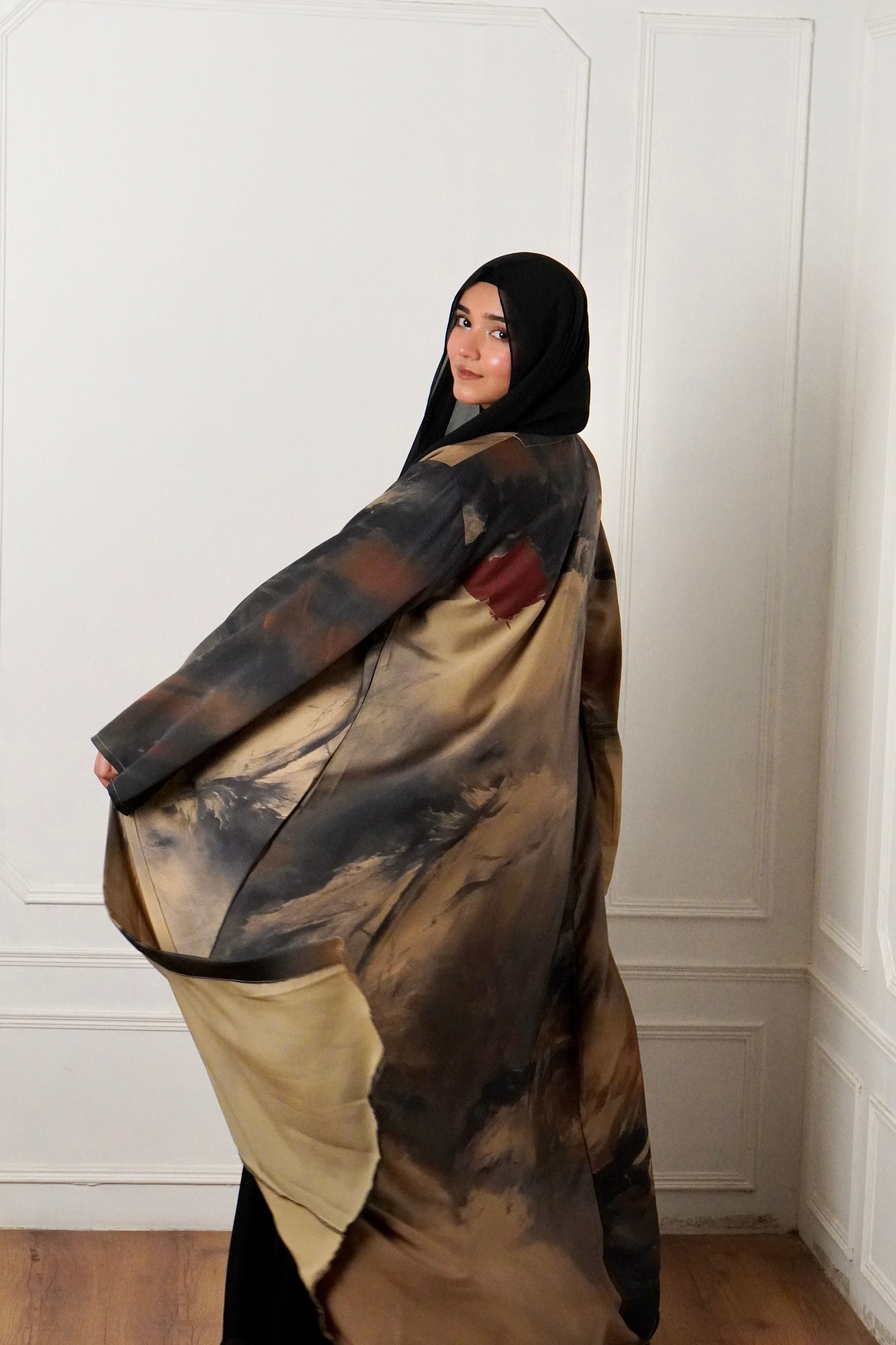 MARBLE PRINT ABAYAH - ROSE MIRAGE