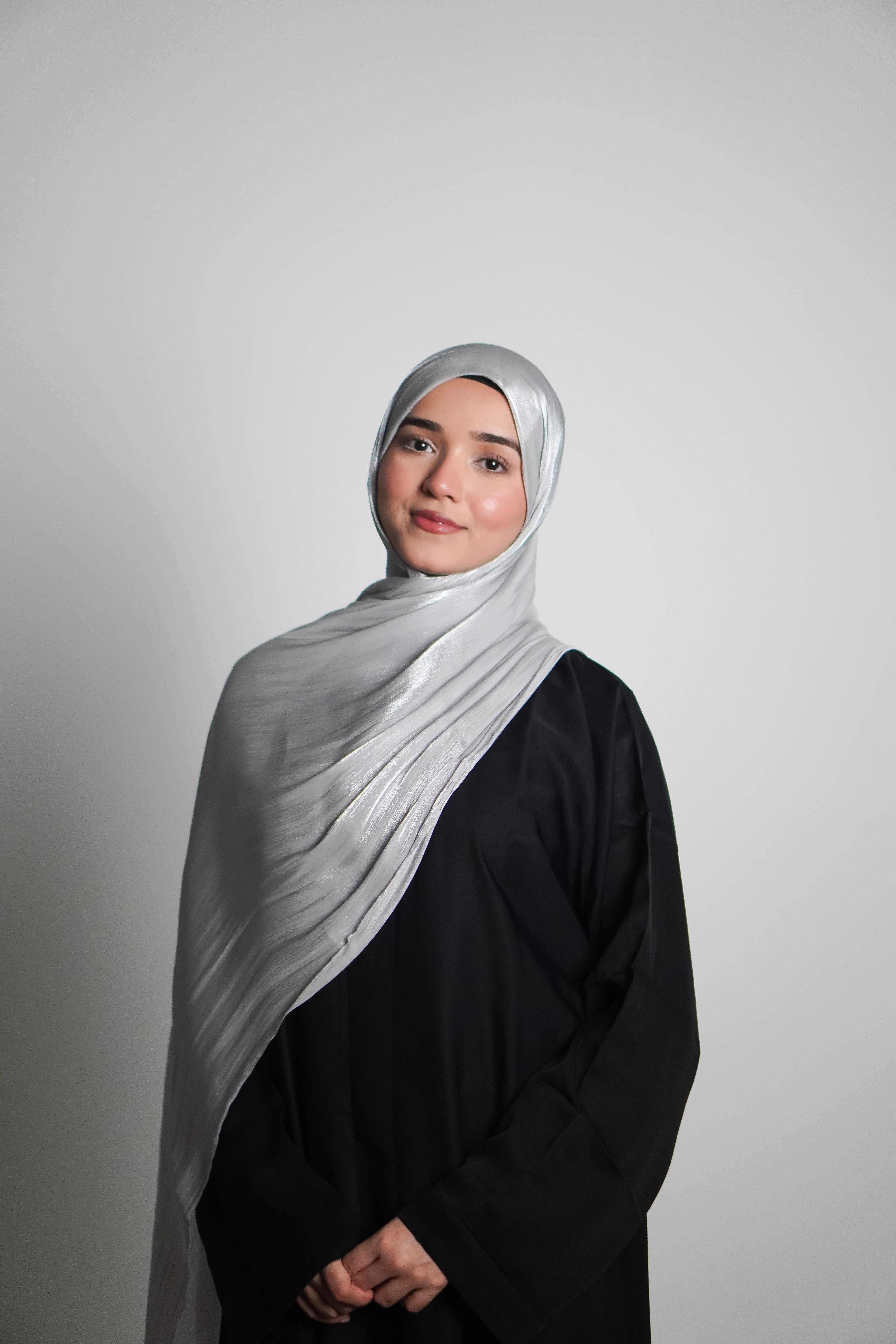 Premium Organza Hijab - Silver Grey