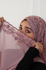 EMBROIDERED HIJAB - Pink