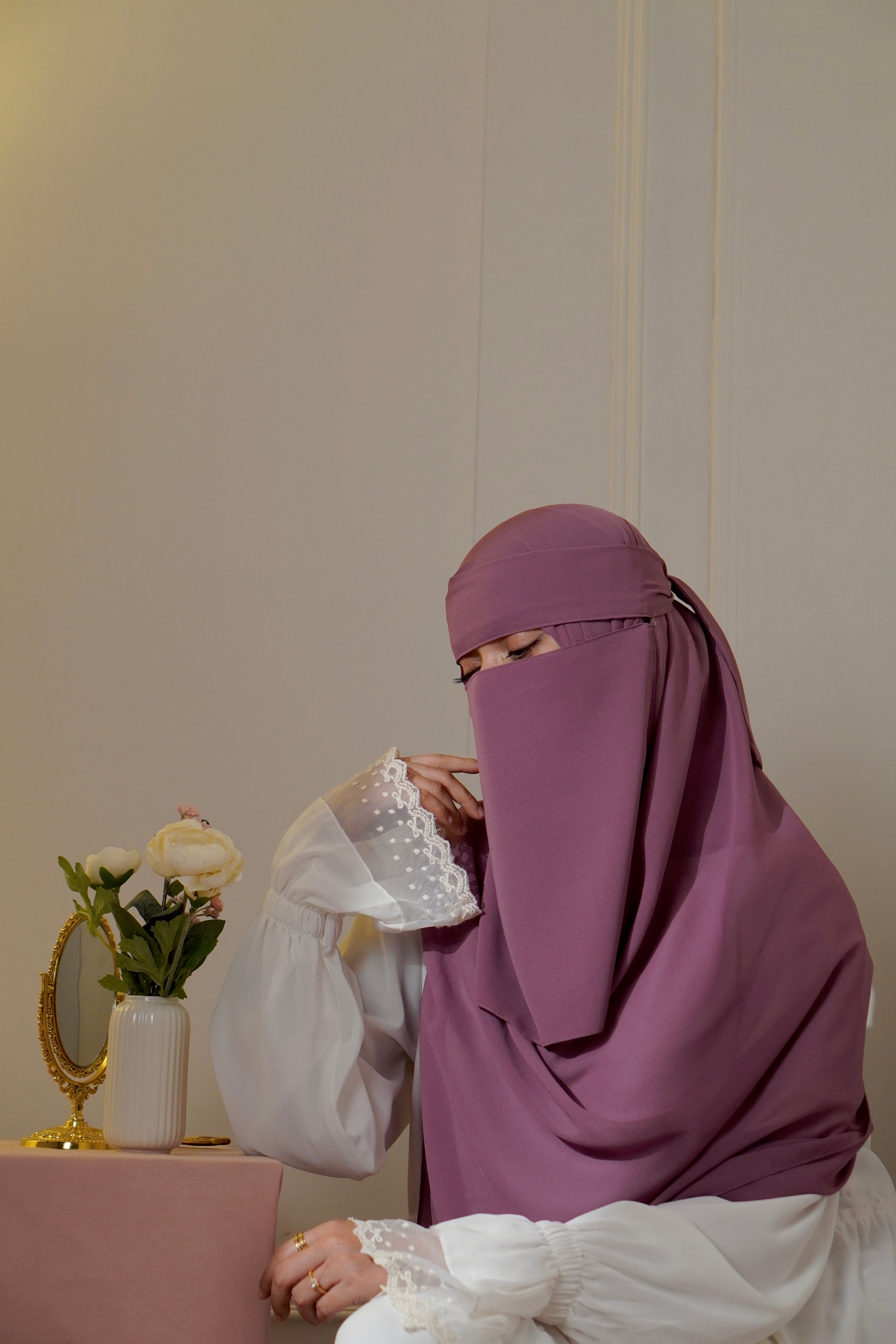 Matching Niqab Set - Mauve
