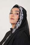 EMBROIDERED HIJAB - Black