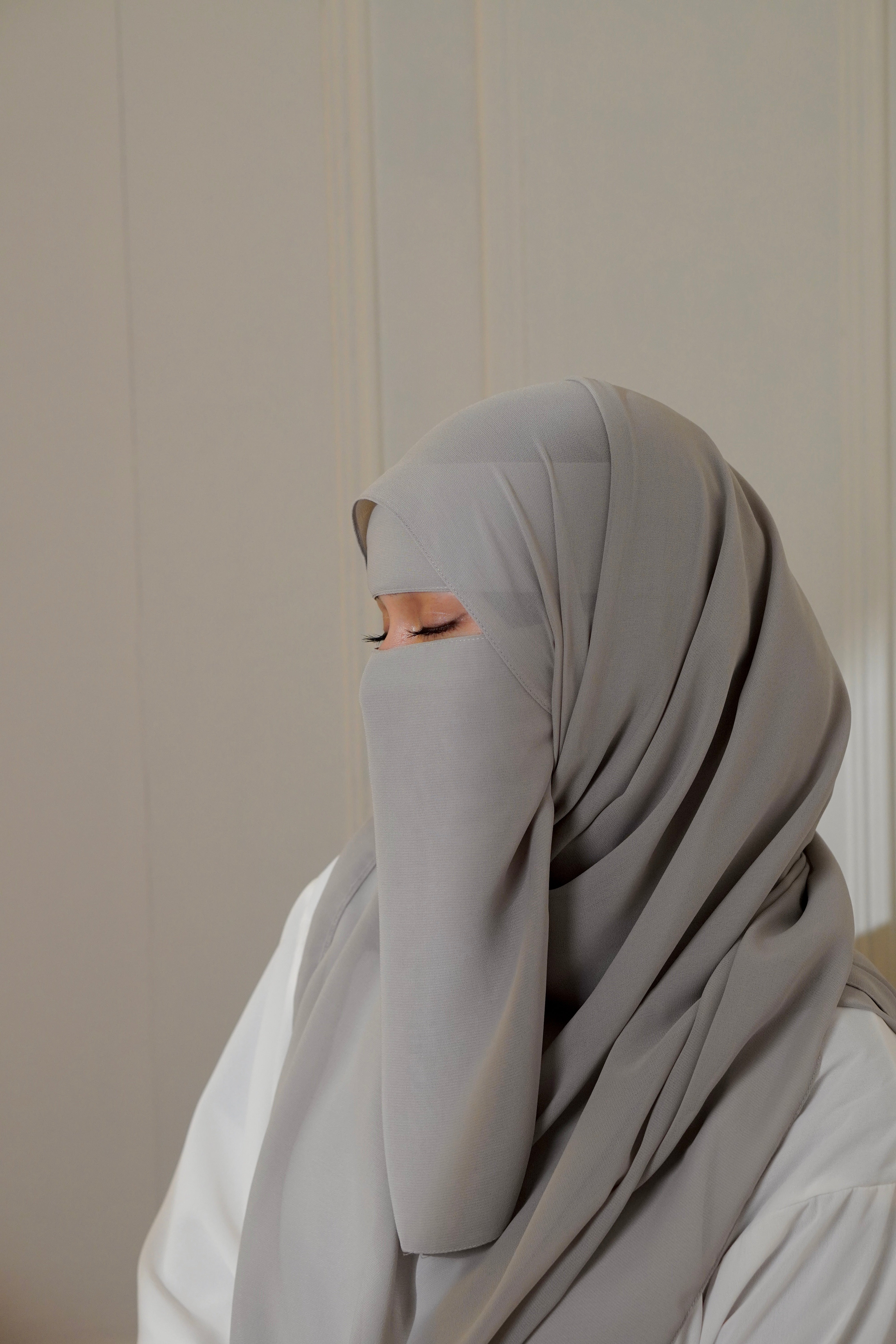 Matching Niqab Set - Grey