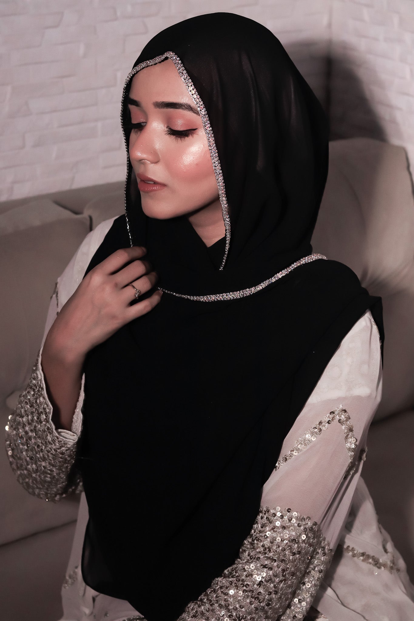 Crystal Hijab - Black