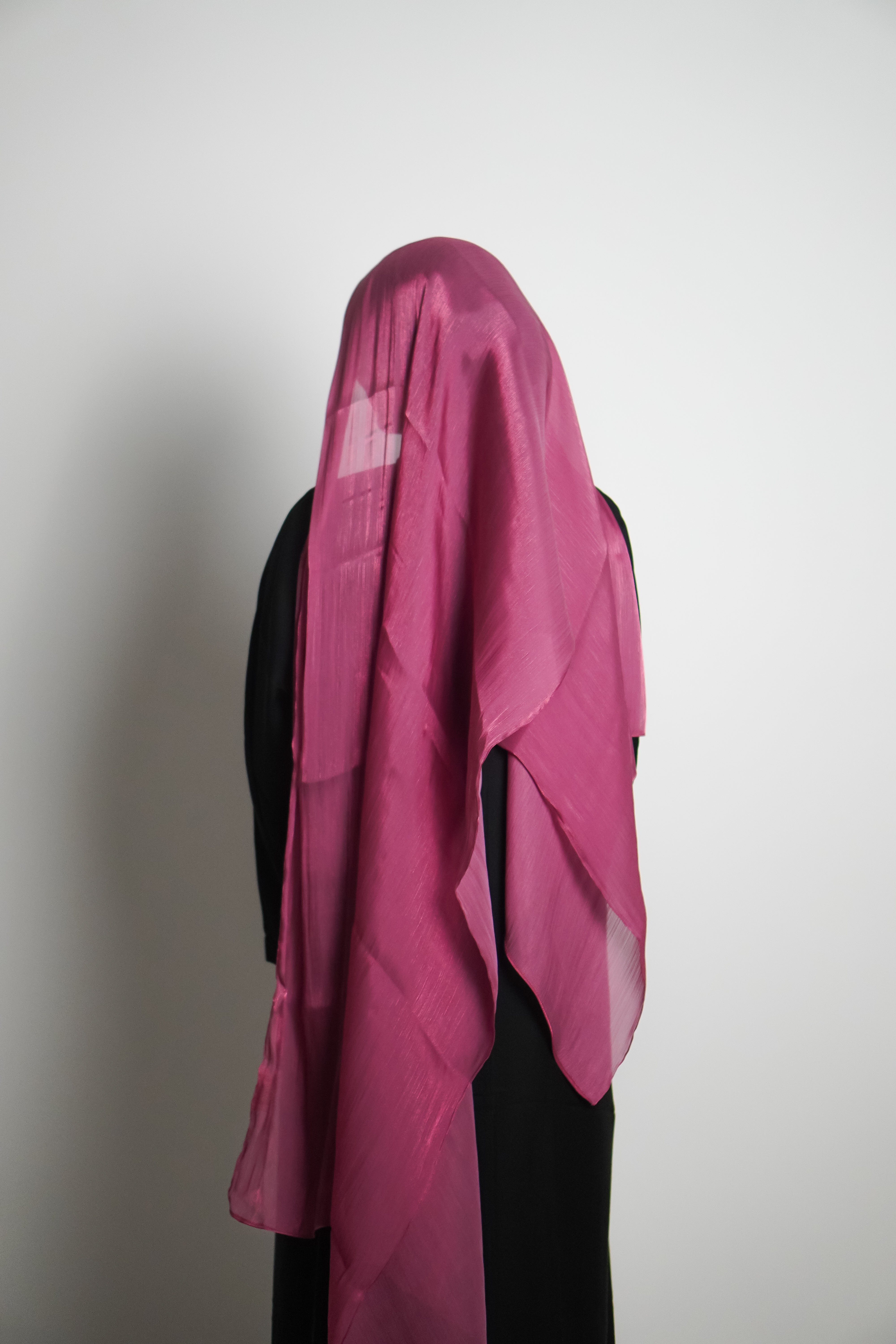 Premium Organza Hijab - Rose Pink