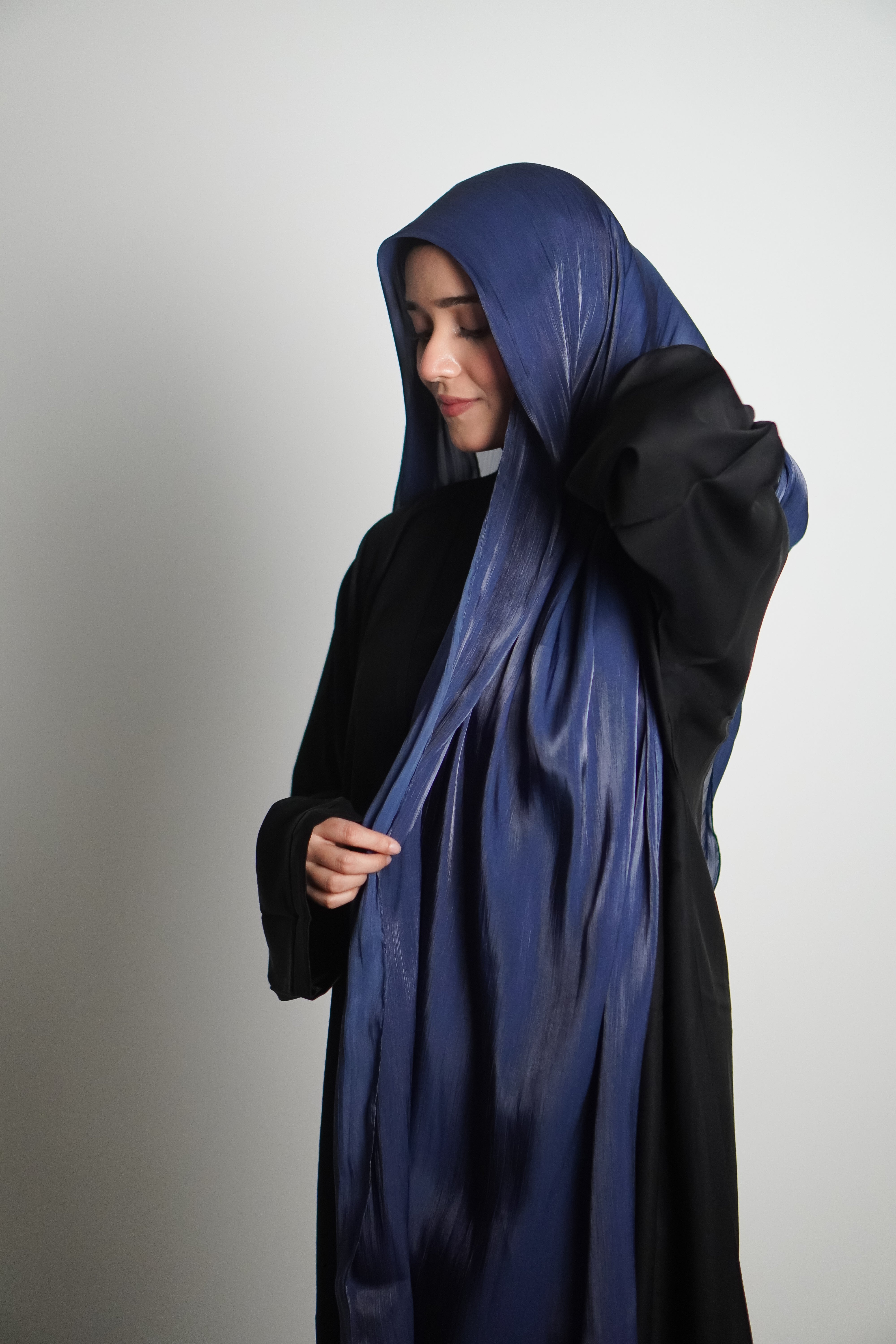 Premium Organza Hijab - Royal Blue
