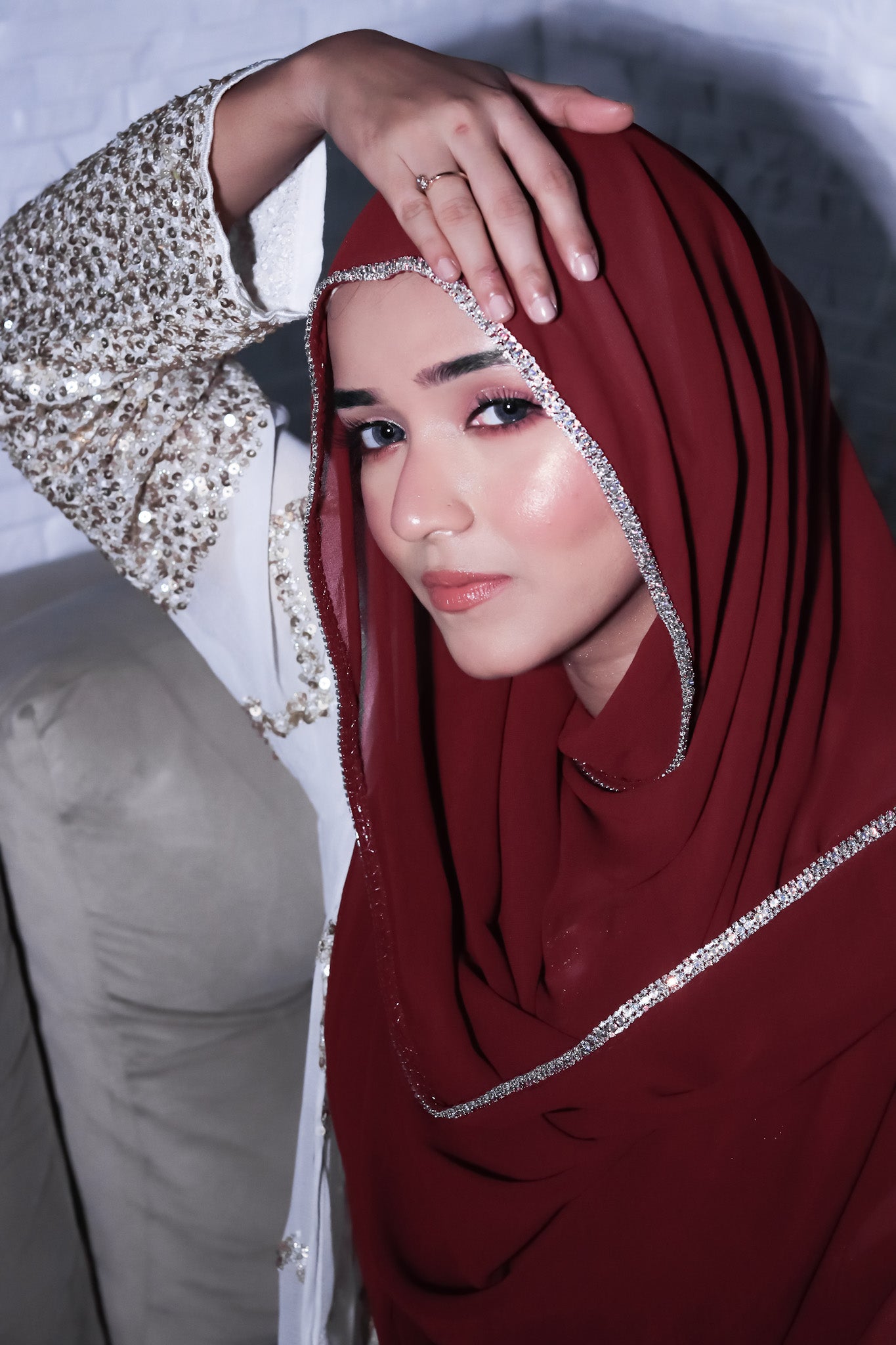 Crystal Hijab - Maroon