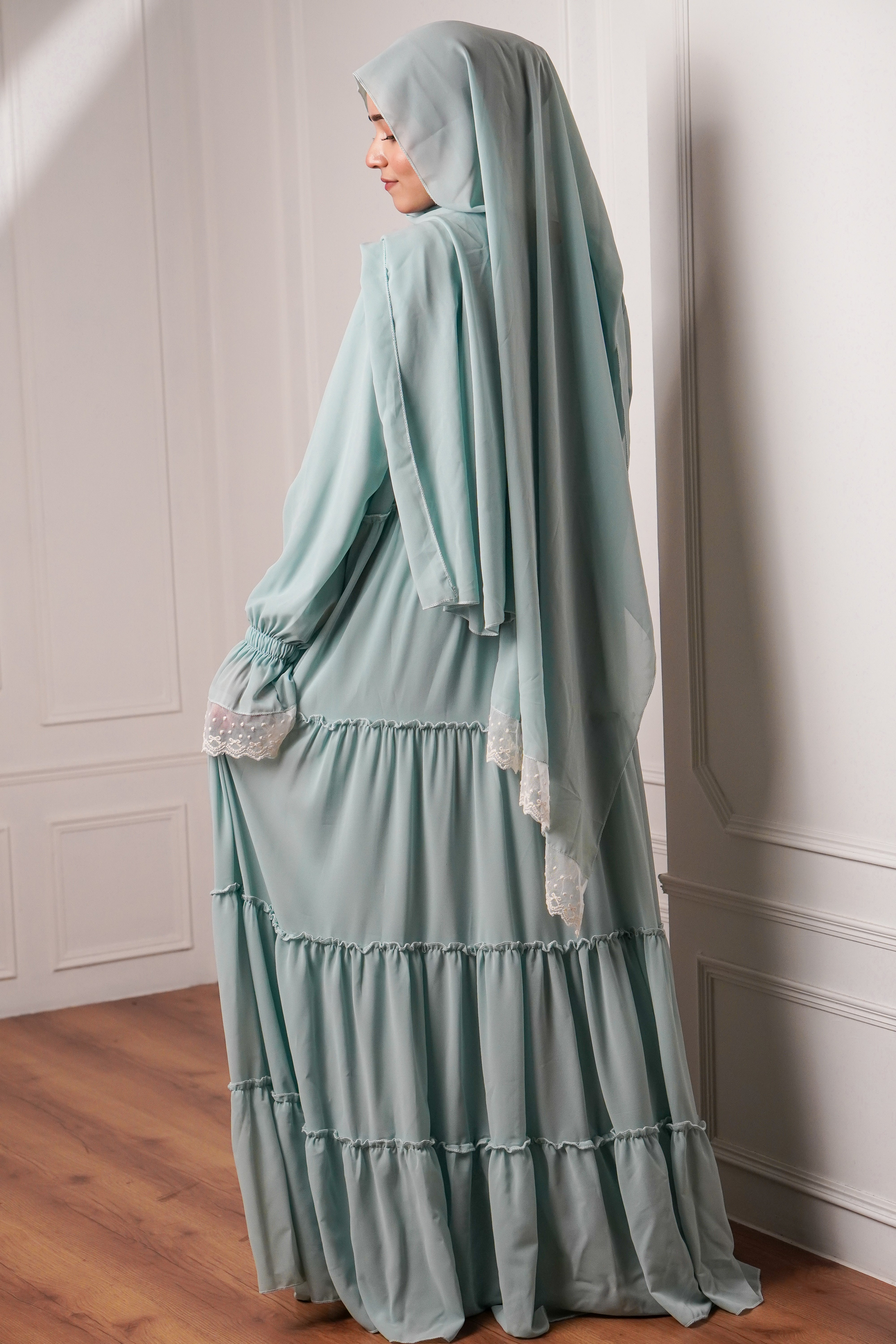 Feriha 2.0 Ruffled Dress - PASTEL GREEN